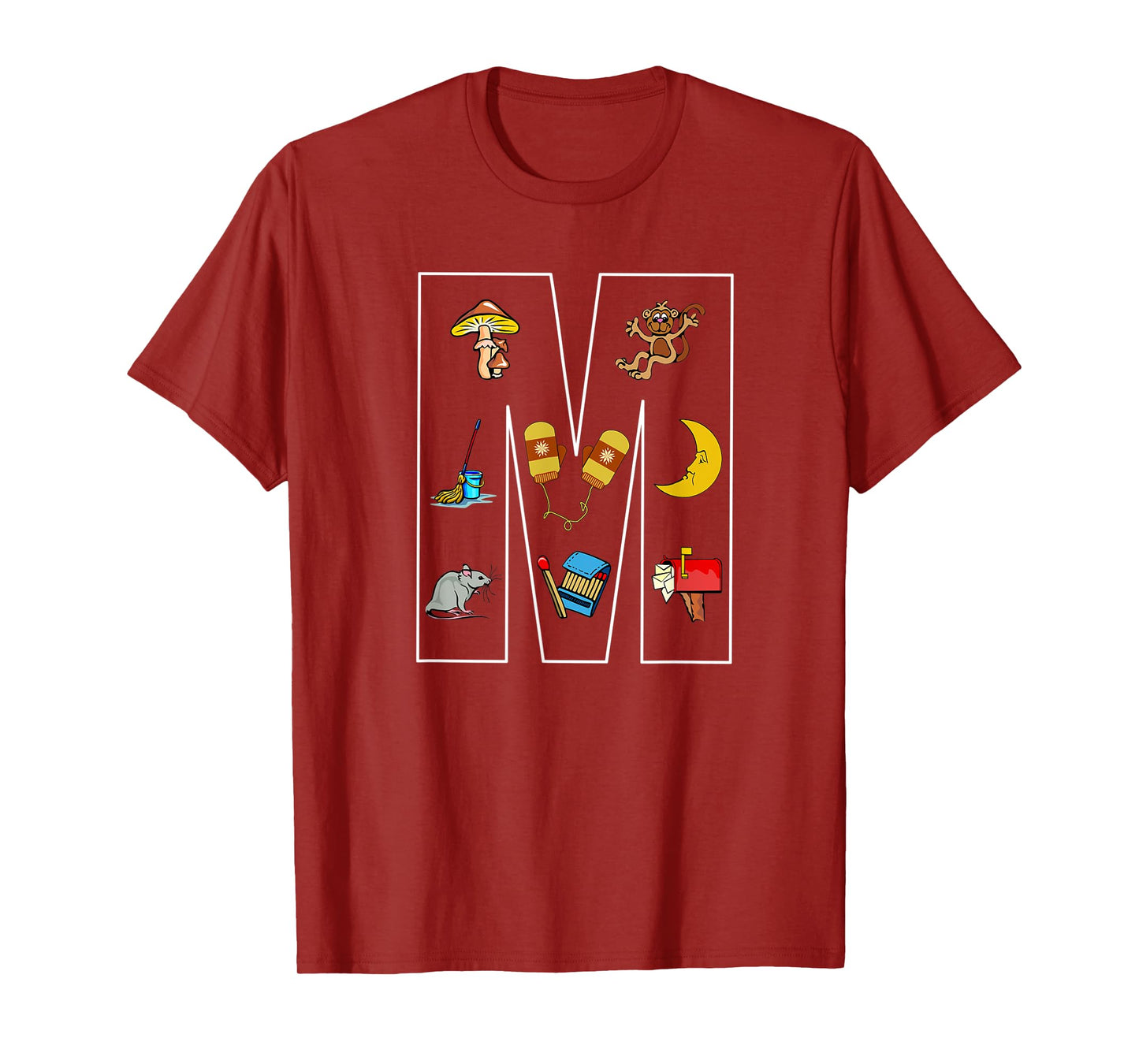 Alphabet Letter M Phonics Objects That Start With M Shirt