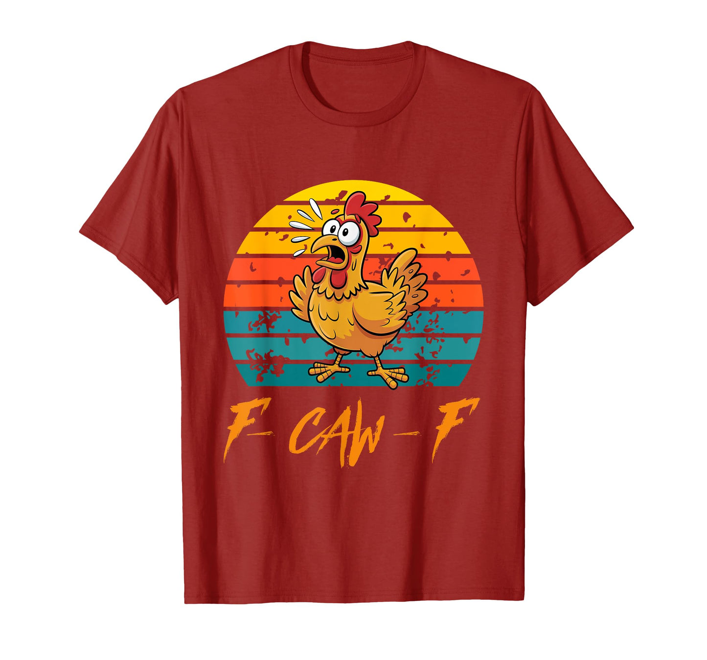 Funny F-Caw-F Chicken shirts, Sunset Vintage FCAWF Chicken T-Shirt