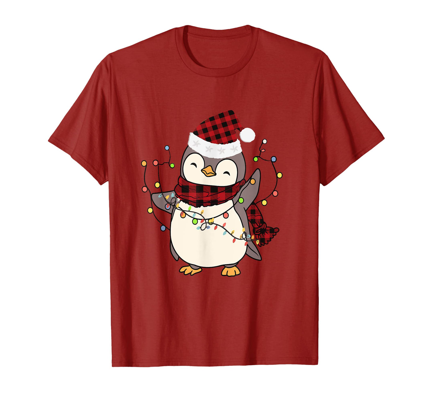 Penguin Santa Lights Christmas Pajamas Cute Penguins Xmas T-Shirt