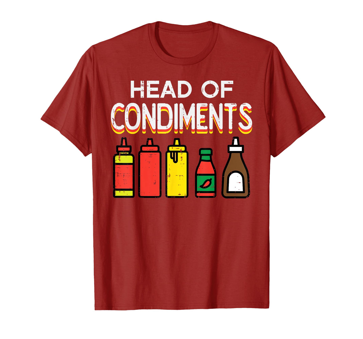 Bbq Head Of Condiments Funny Barbecue Grill Men Women Kids T-Shirt