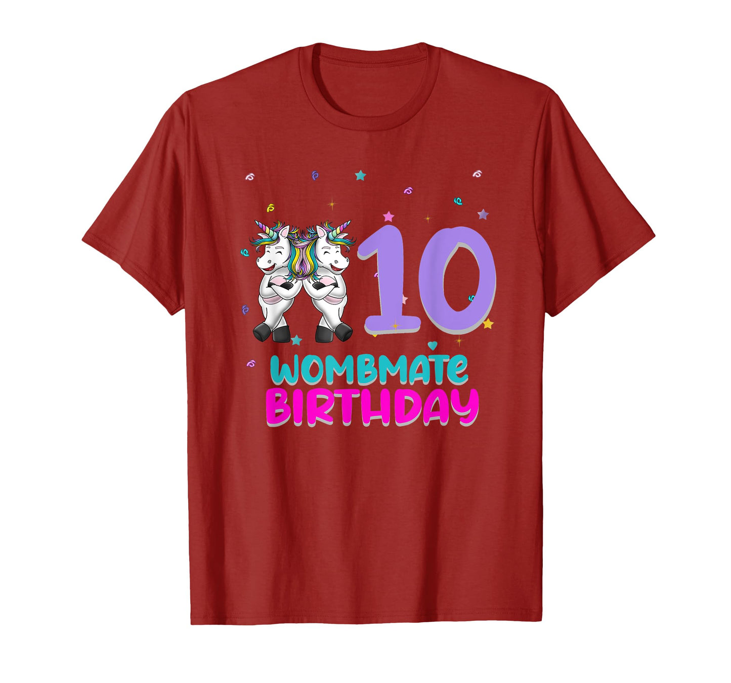 Unicorn Twin Girls 10th Birthday Love Funny 10 Years Old T-Shirt