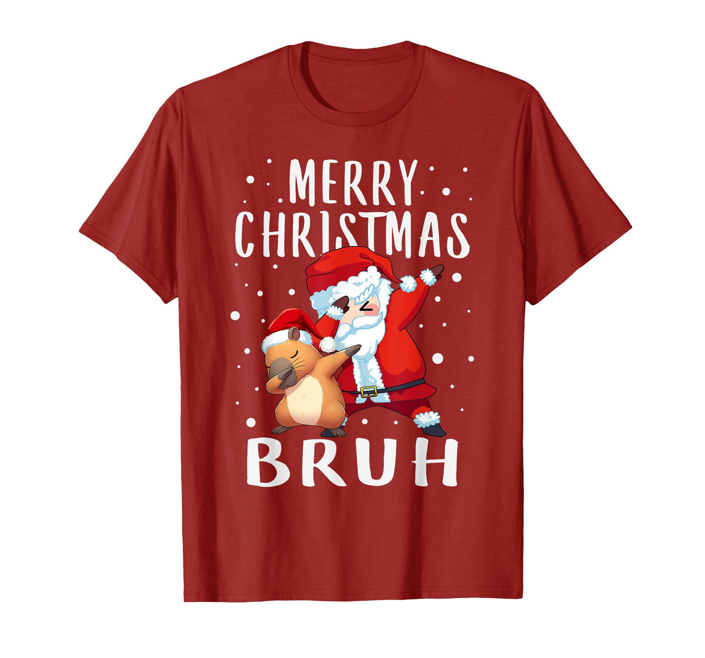 Dabbing Santa Claus Capy Merry Christmas Bruh Boy Girl Funny T-Shirt