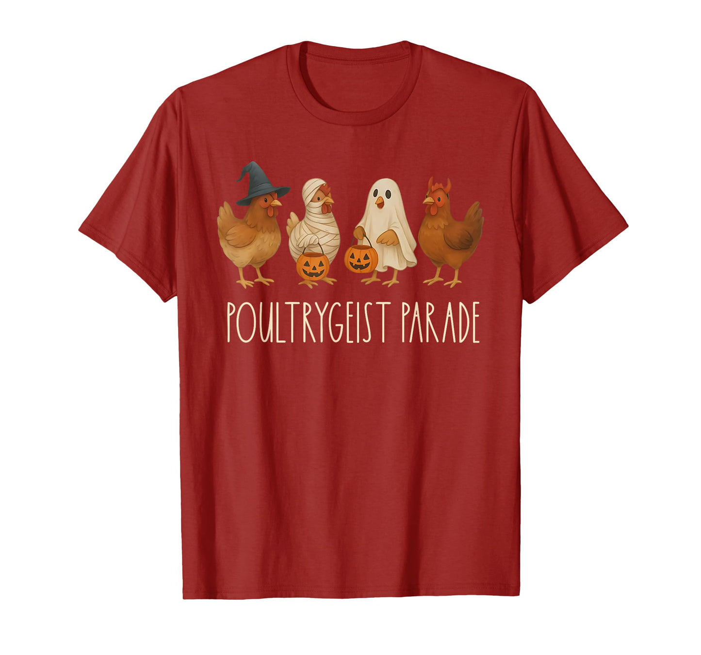 Funny Chicken Halloween Spooky Chicken Poultrygeist Parade T-Shirt