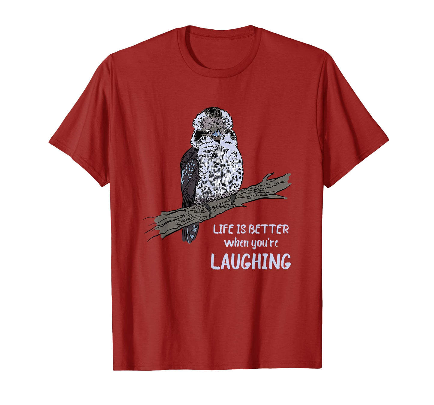 Australian Kookaburra Bird Ornithology Kookaburra Life Is Better T-Shirt - Unisex-Adults, Black, Small