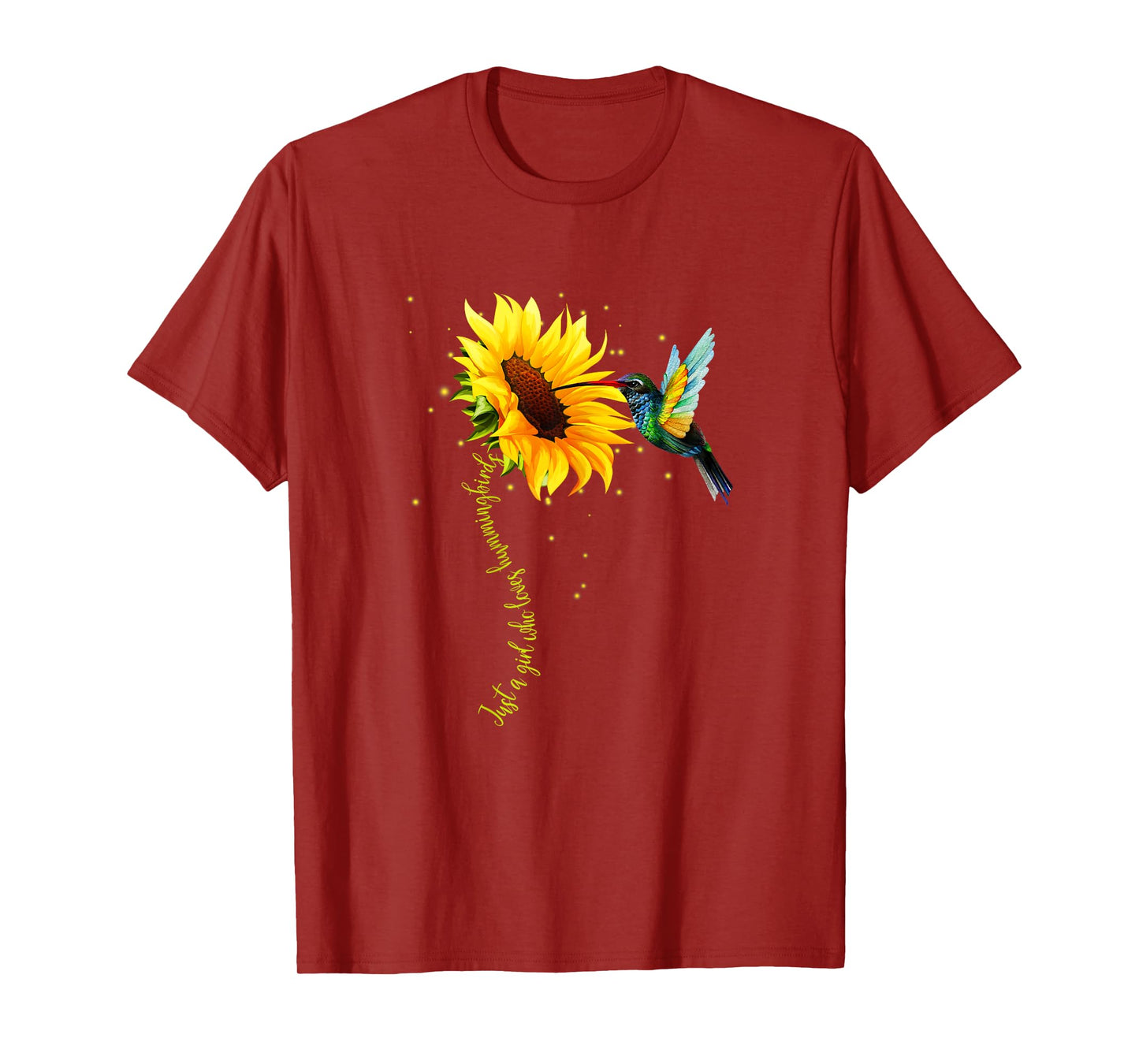 Just A Girl Who Loves Hummingbirds Shirt Bird and Sunflower T-Shirt