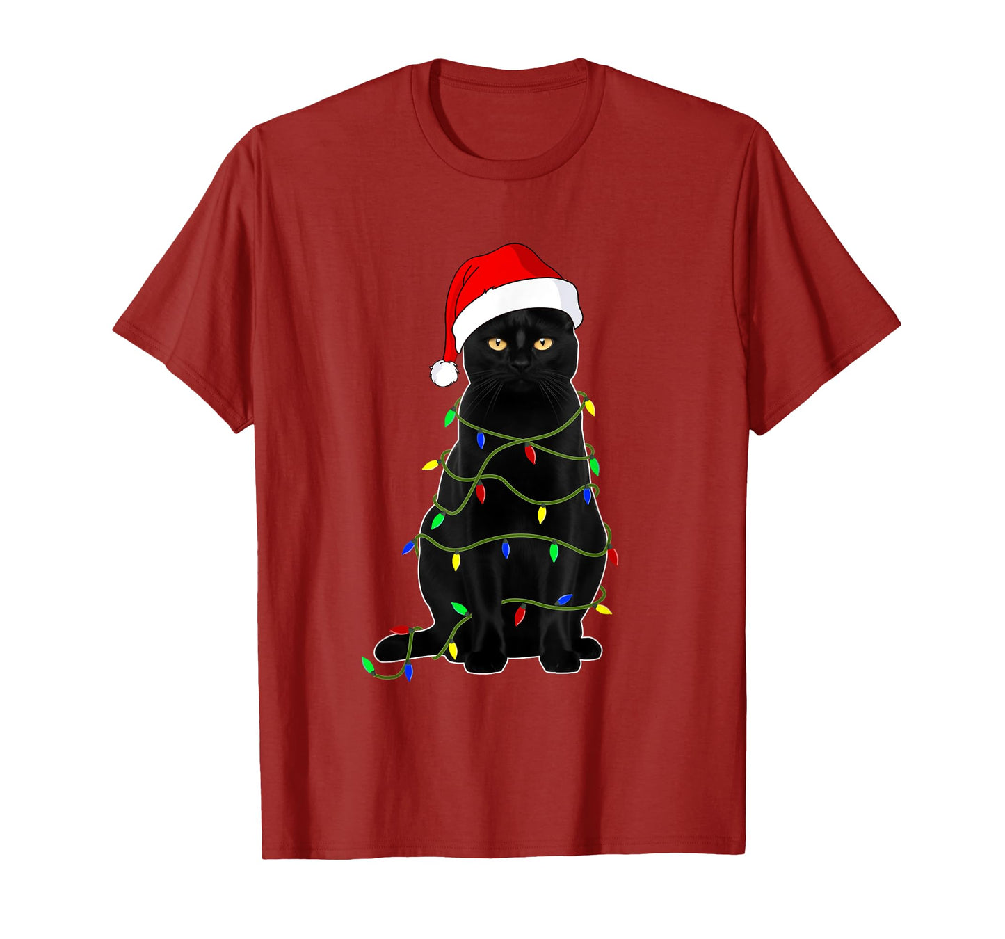 Black Cat Santa Christmas Family Matching Pajamas Xmas Men Women Kids T-Shirt