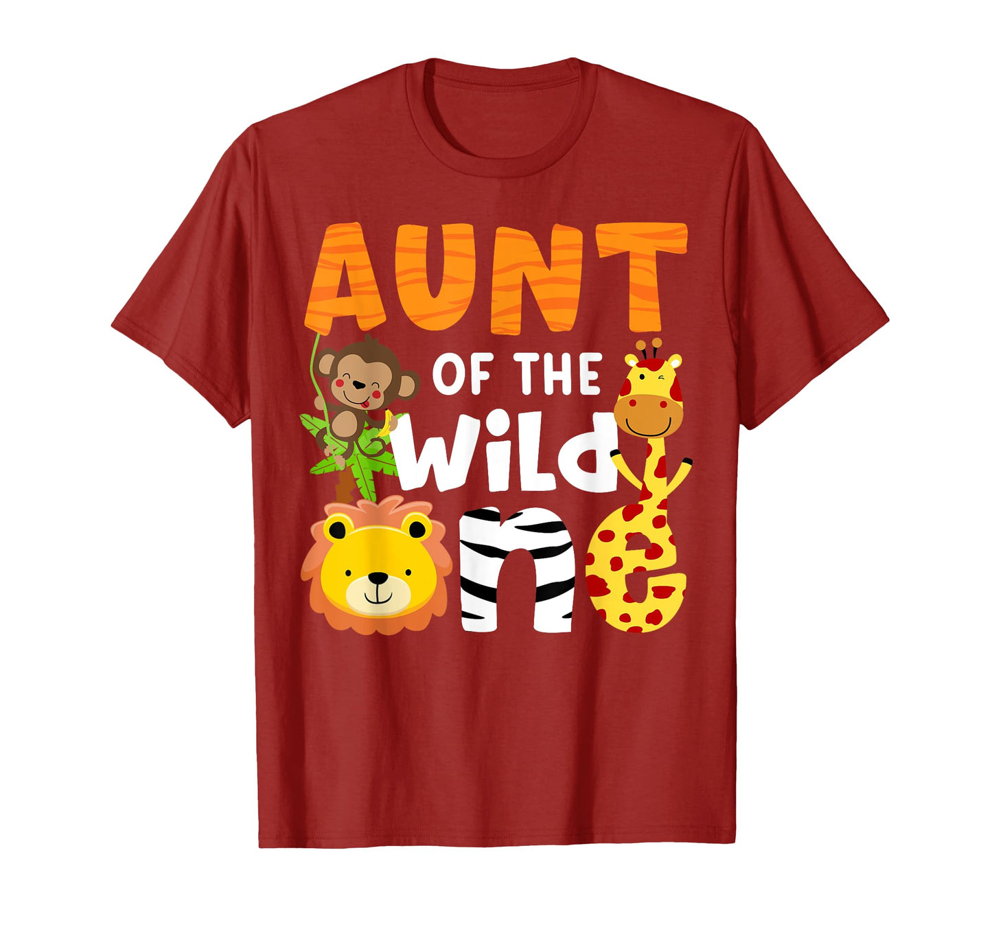 Aunt the Wild One Zoo Birthday Safari Jungle Animals Party T-Shirt