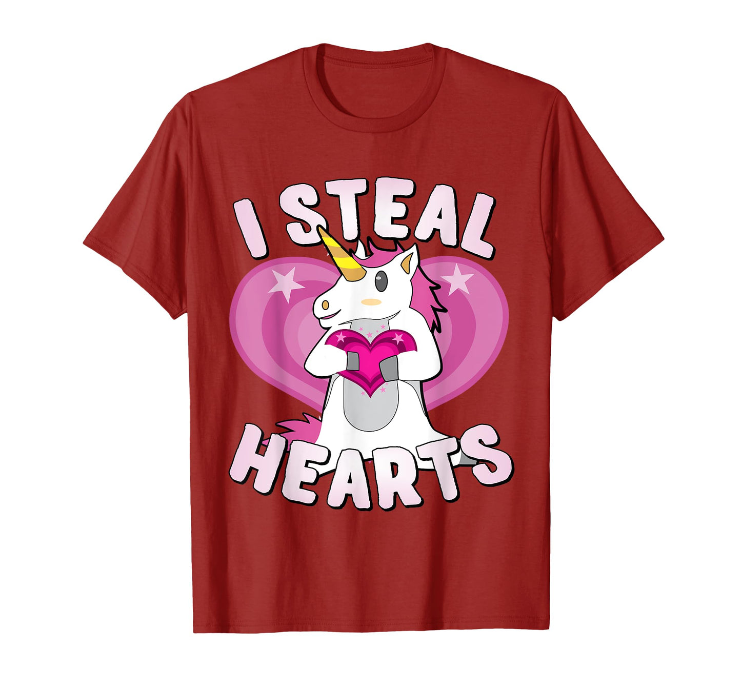 I Steal Hearts Unicorn Valentine's Day T-Shirt