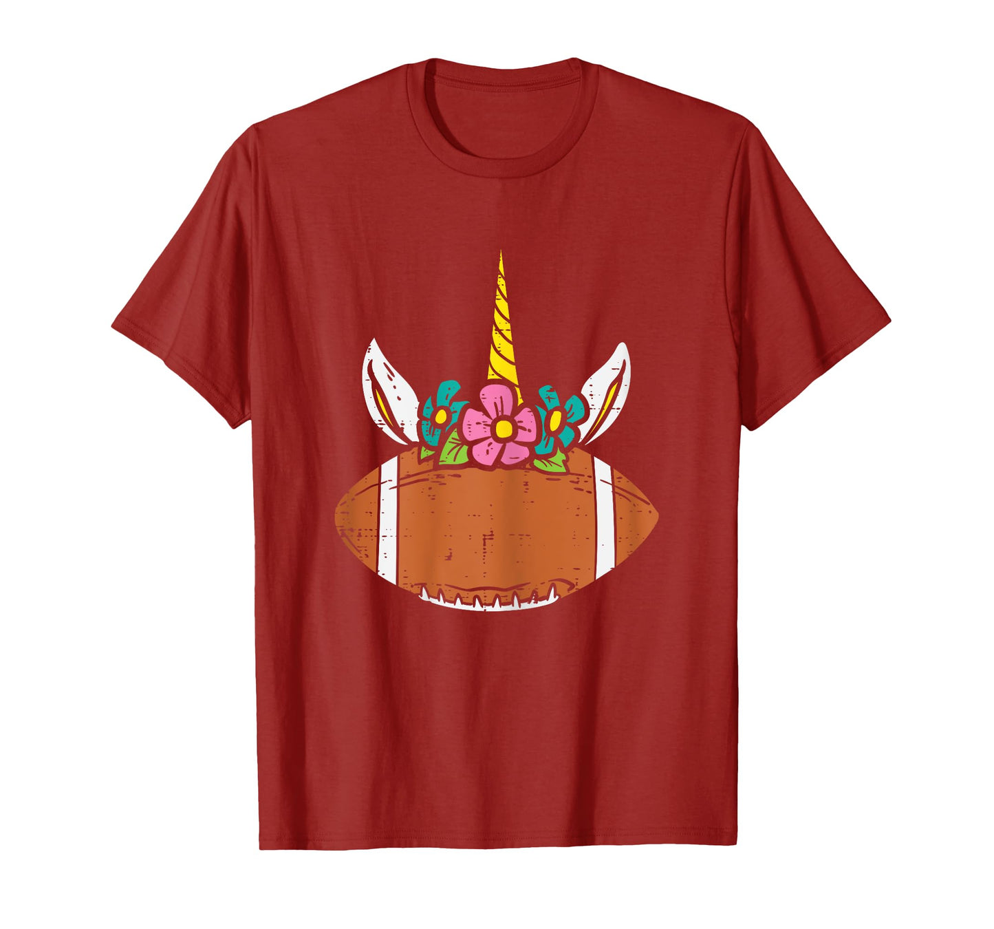 Unicorn Head American Football Cute Fan Player Girls Women T-Shirt