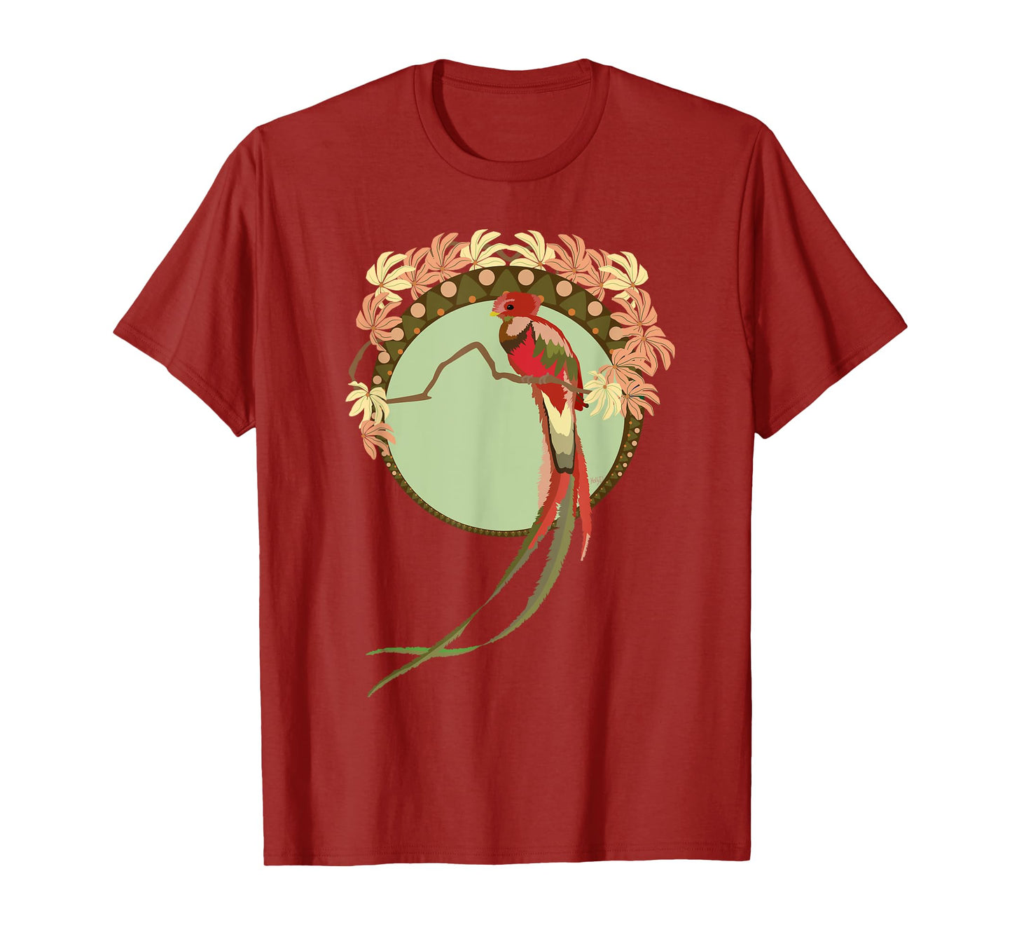 Art Nouveau Quetzal Bird Tee Shirt T-Shirt
