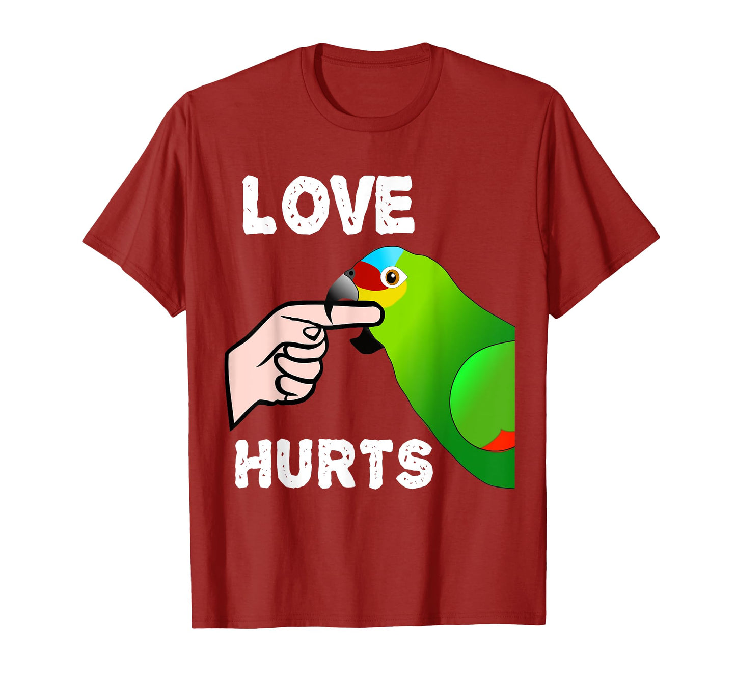 Love Hurts Red Lored Amazon Parrot T-Shirt