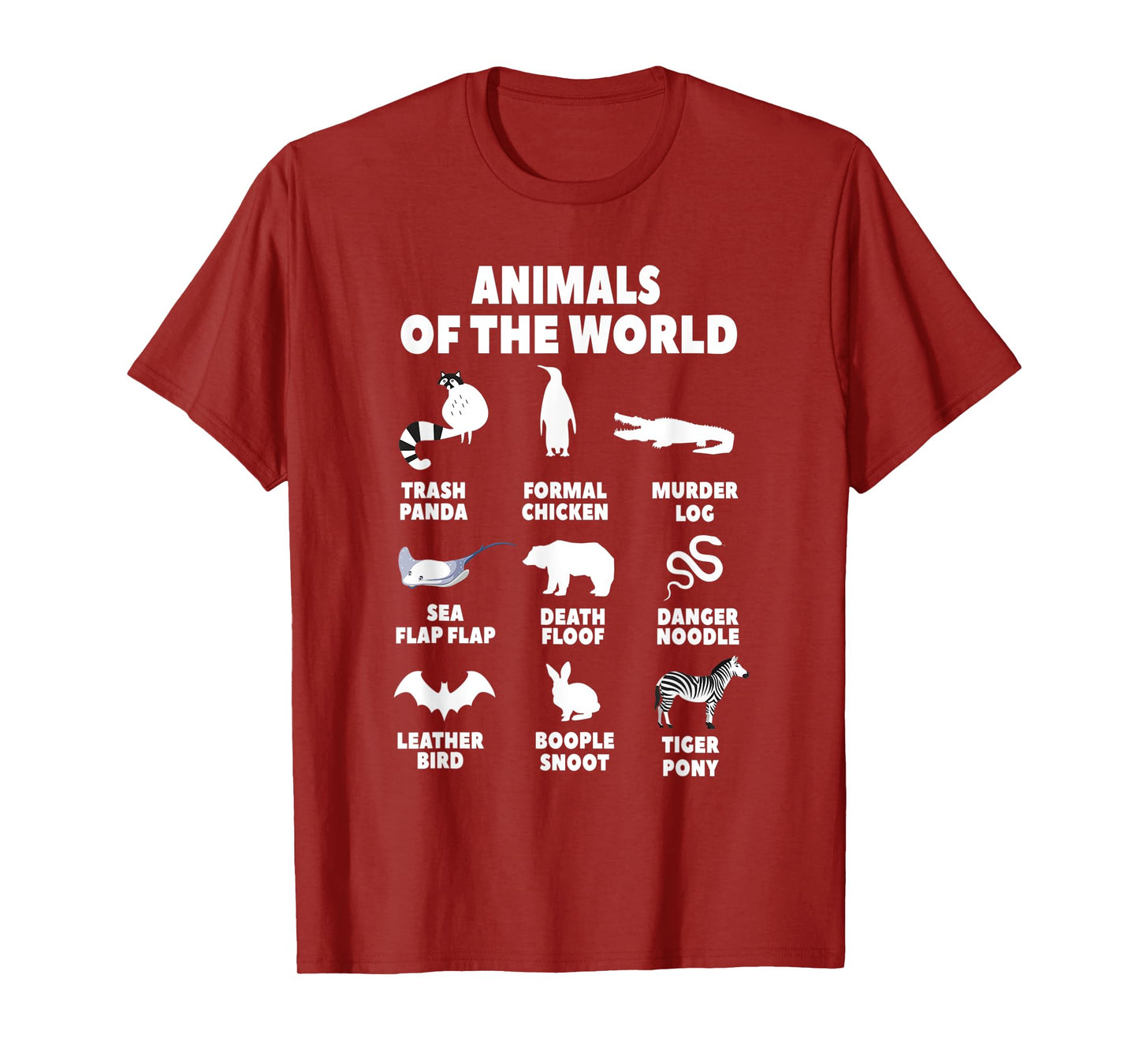 Animals Of The World Biology Wildlife Gift T-Shirt