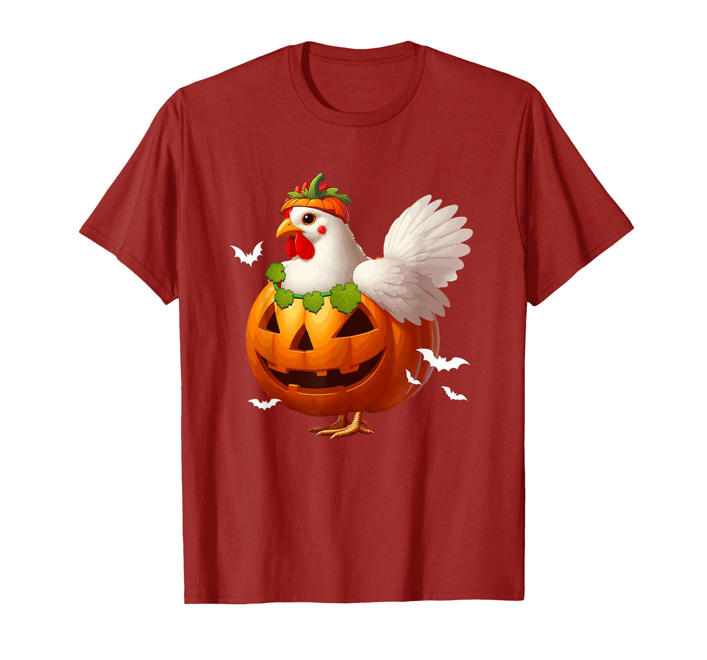 Chicken Cosplay Carved Pumpkin Halloween Costume Farmer Kids T-Shirt