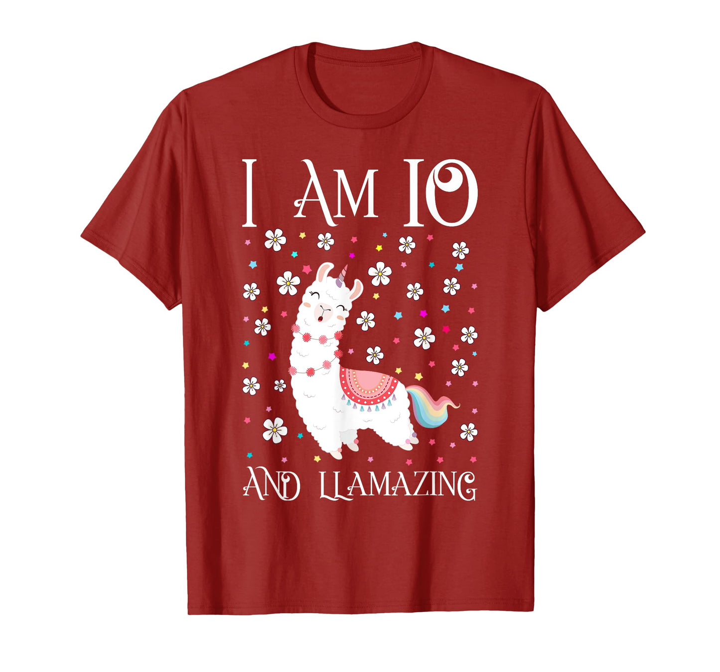 10 Years Old Girl Llama Gift 10th Birthday Llamazing Kids T-Shirt