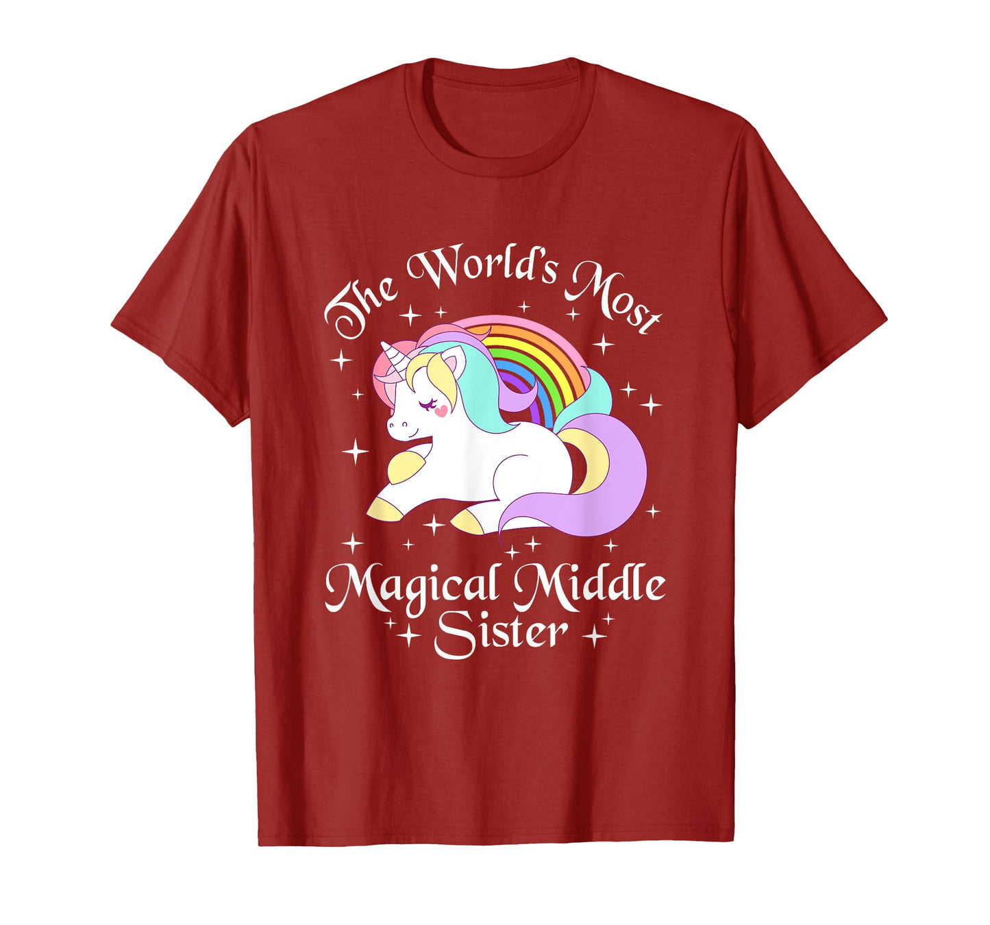 Magical Middle Sister T-Shirt Unicorn Sister Gifts Girls Tee T-Shirt