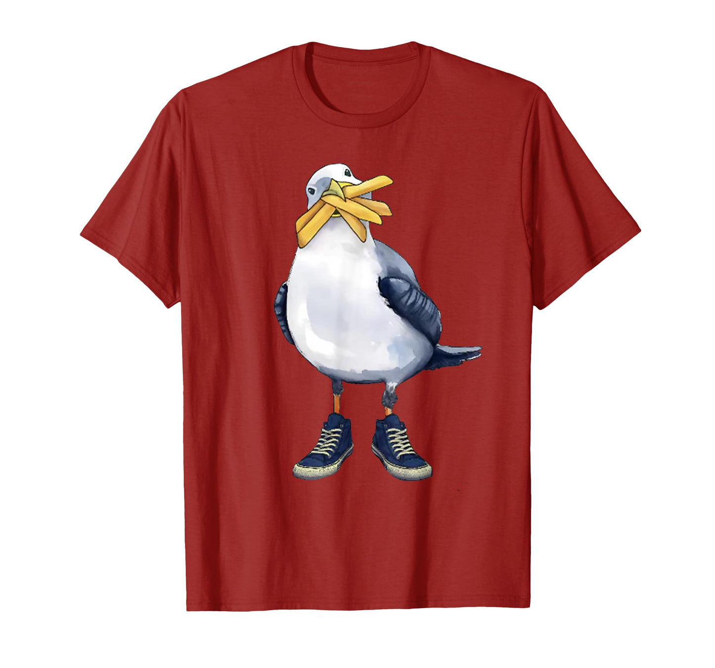 Seagull with Fries and Sneakers Fun T-Shirt