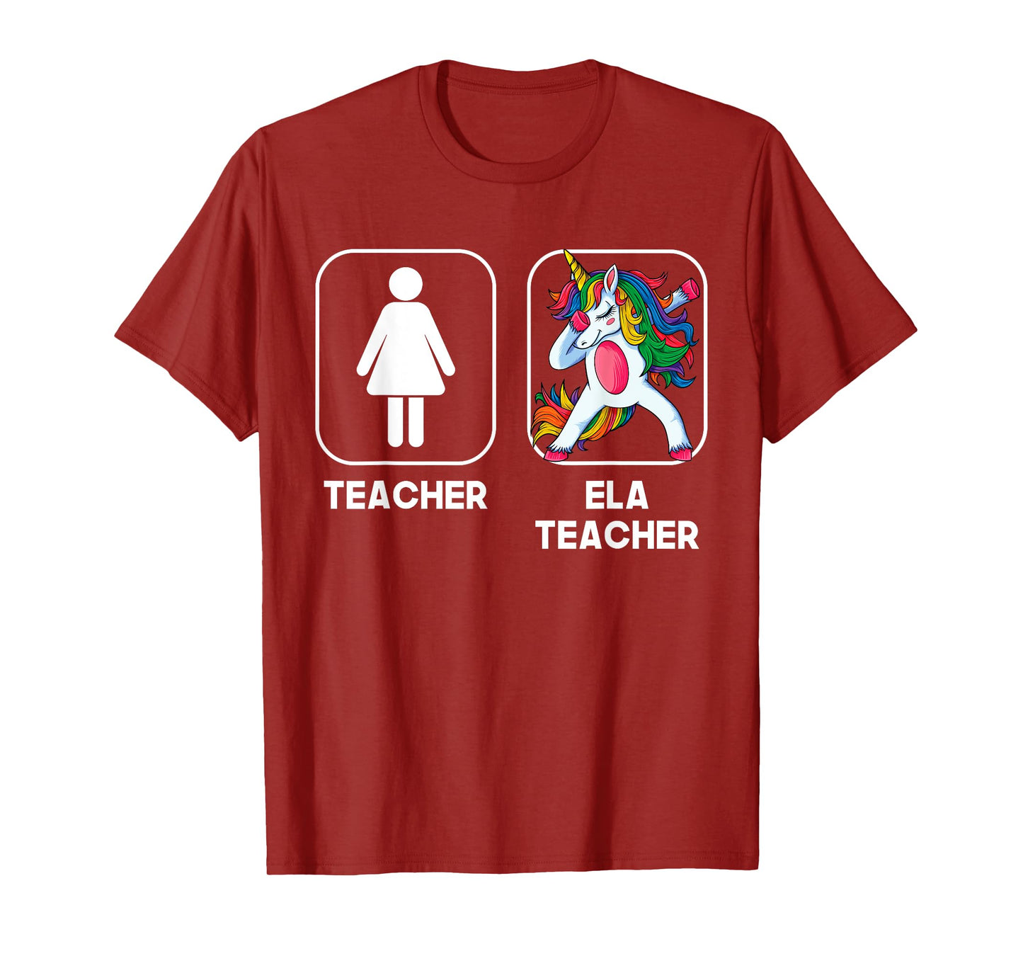 ELA Teacher Funny Gift Dabbing Unicorn Teacher Women T-Shirt