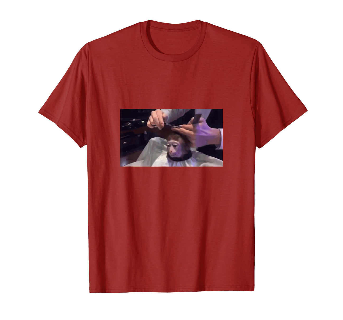 Funny Dank Meme Monkey Getting Haircut t-shirt T-Shirt
