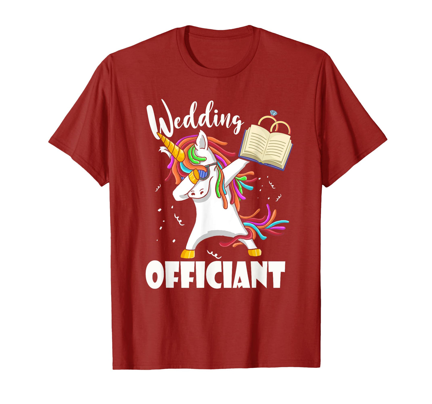 Funny Wedding Officiant Cute Dabbing Unicorn Pastor Wedding T-Shirt