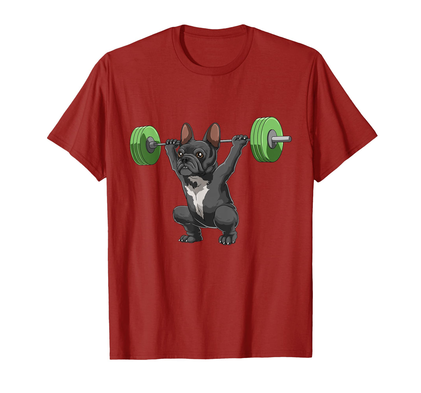 Funny French Bulldog Weightlifting and Bodybuilding T-Shirt for Men Women Girls Kids
