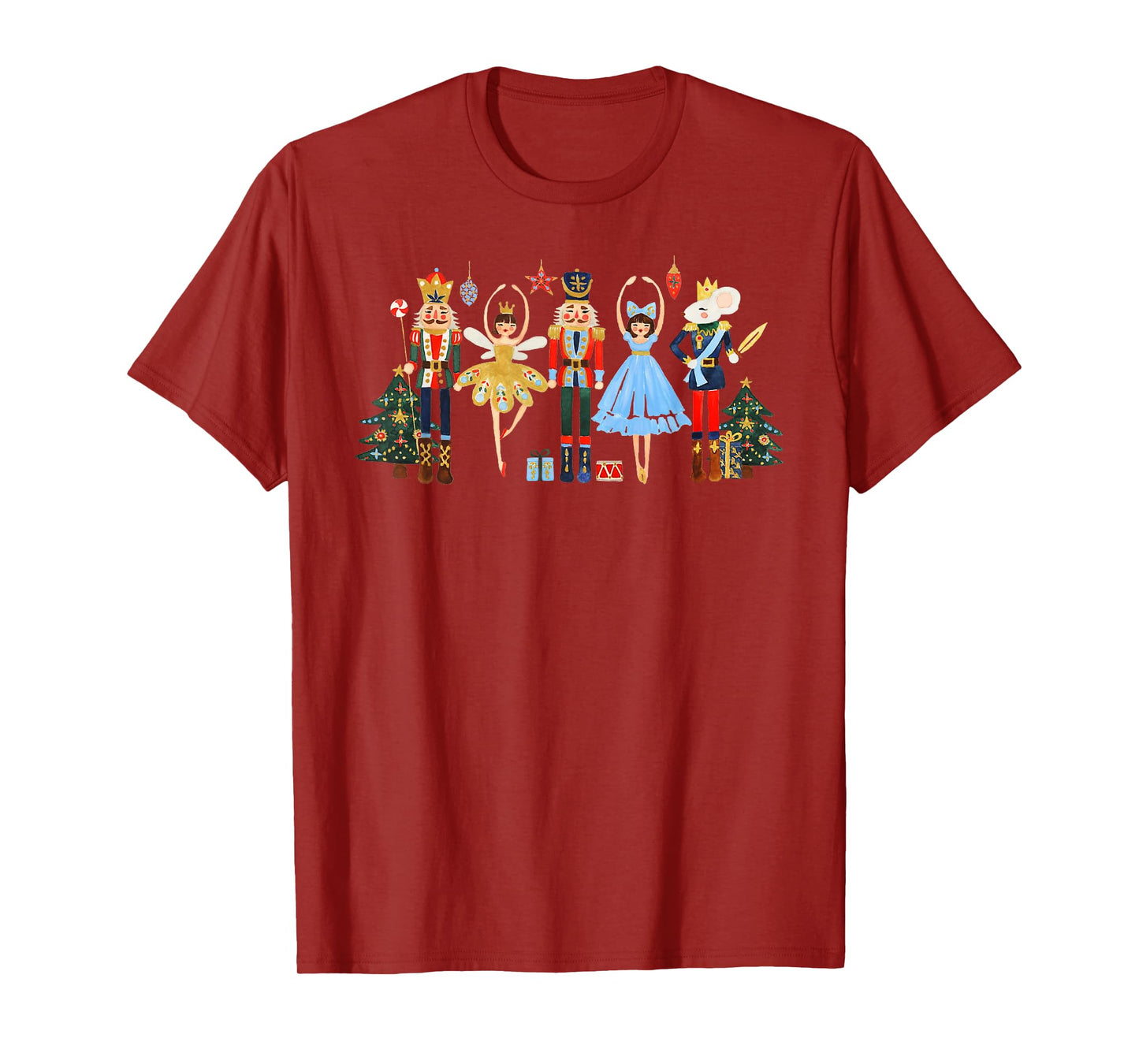 Retro Nutcracker Ballet Christmas Tree Shirts For Women Girl T-Shirt
