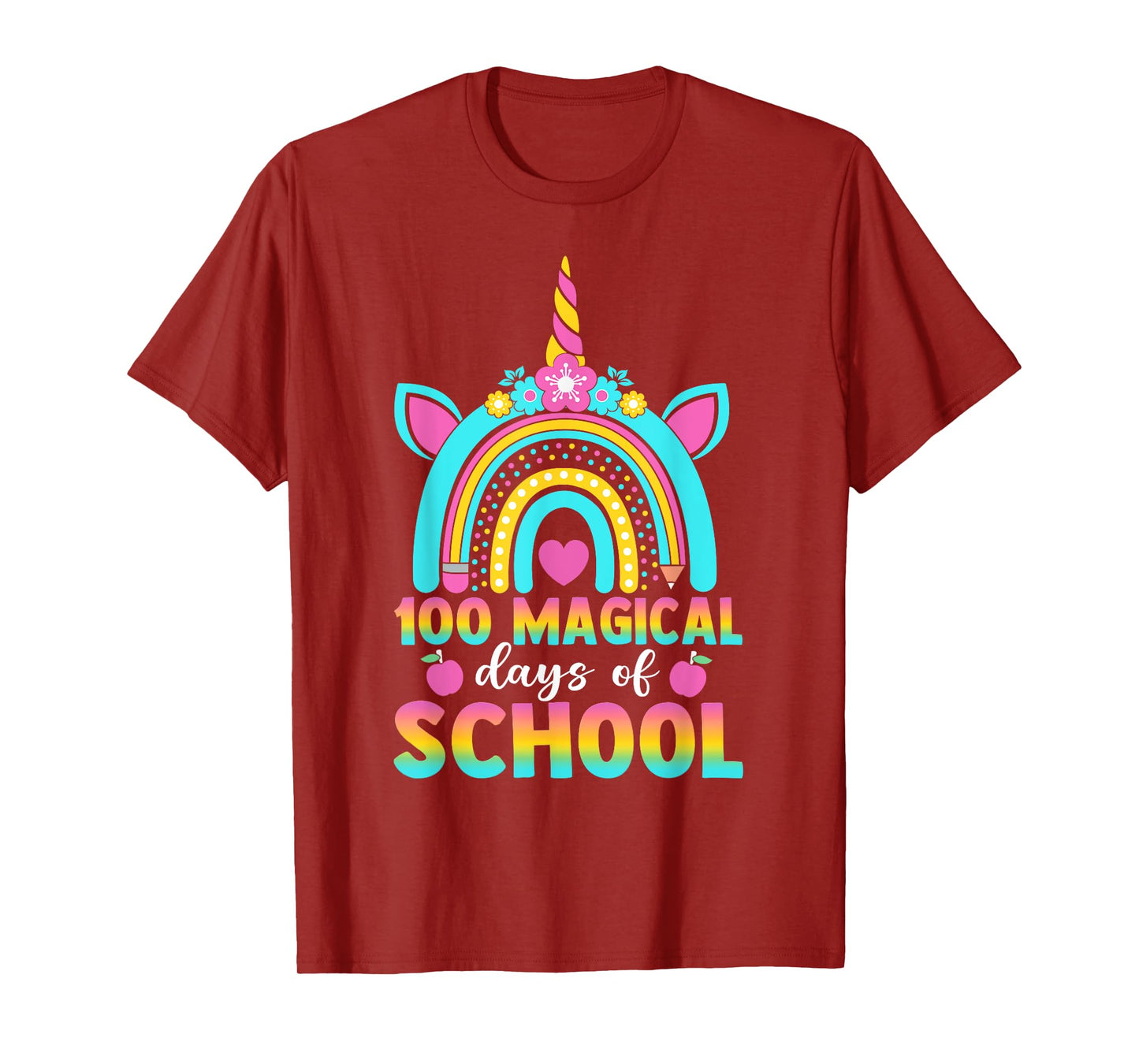 100th Day of School Unicorn 100 Magical Days Teacher Girls T-Shirt