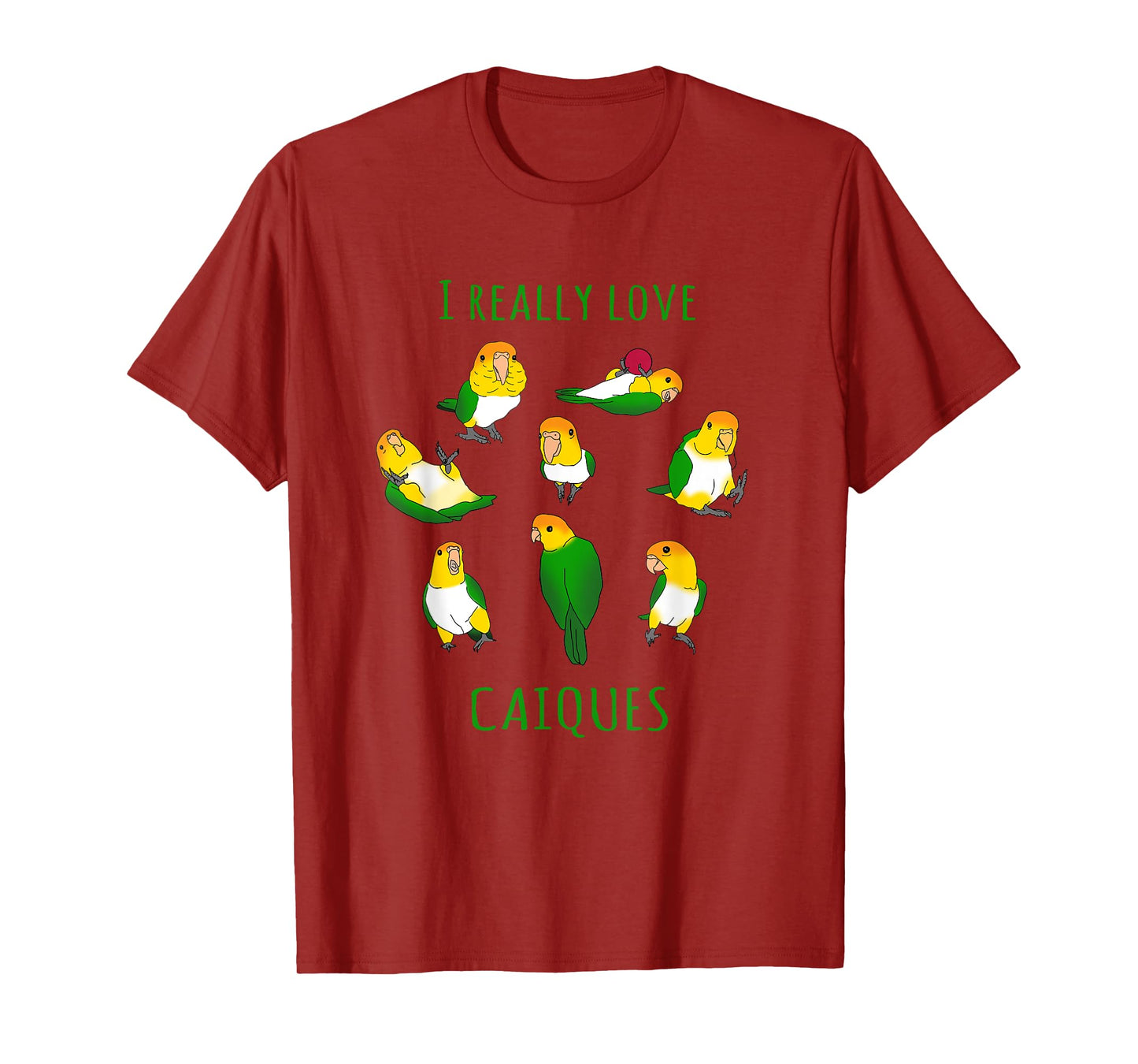 Birb Memes Parrot Lovers Doodle I really Love Caiques T-Shirt