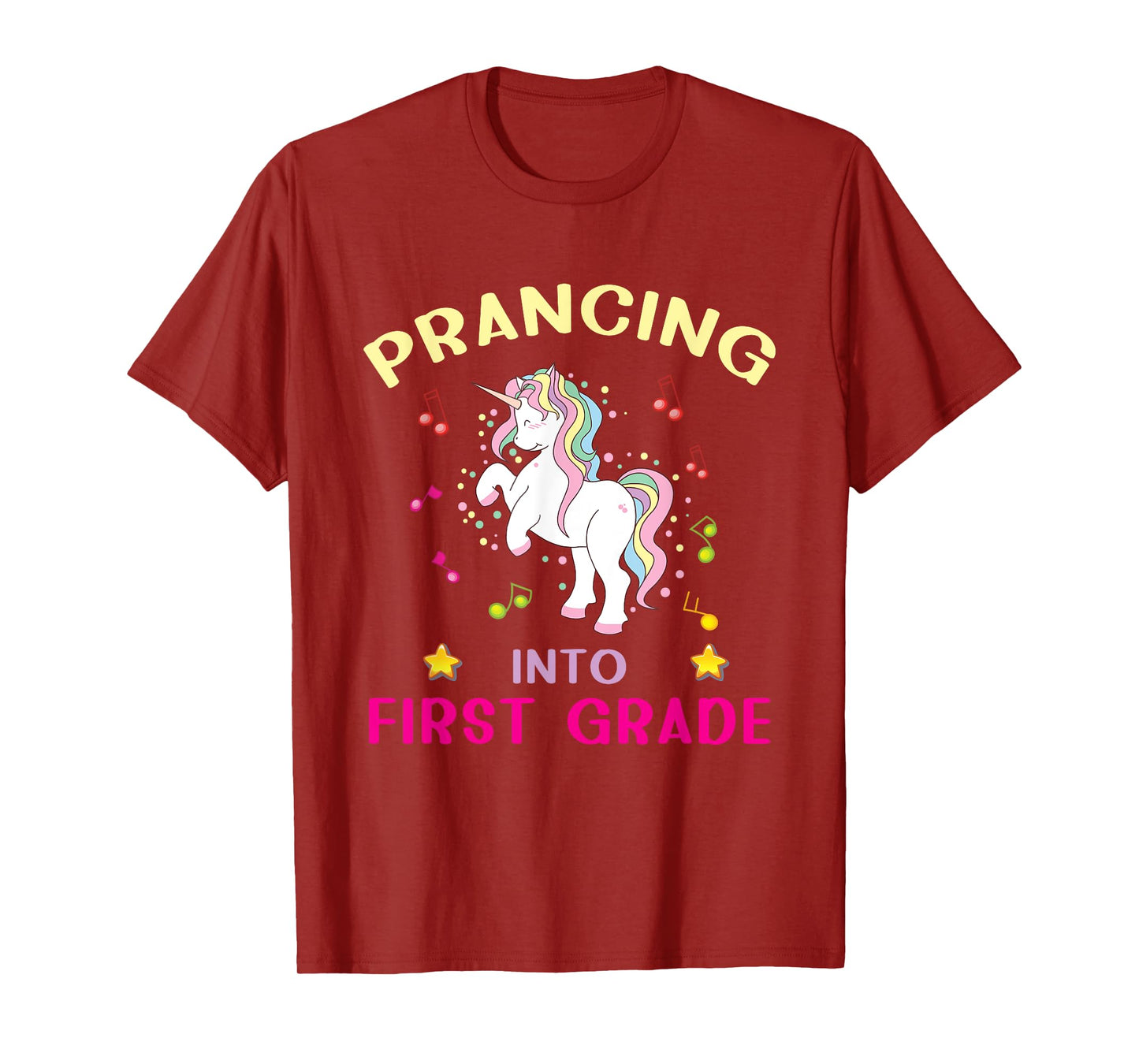 Prancing Into First Grade Unicorn Back To School T-Shirt