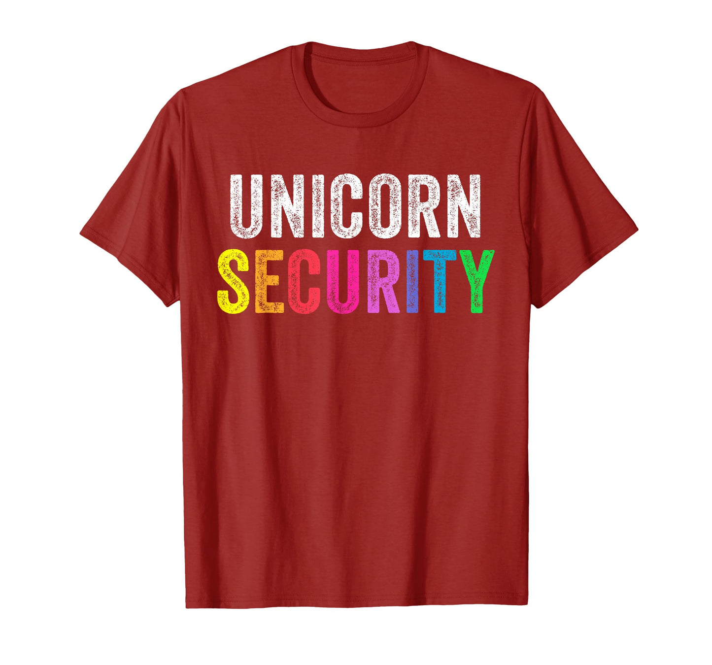 Dad Mom Daughter Adult Costume Unicorn Security T-Shirt