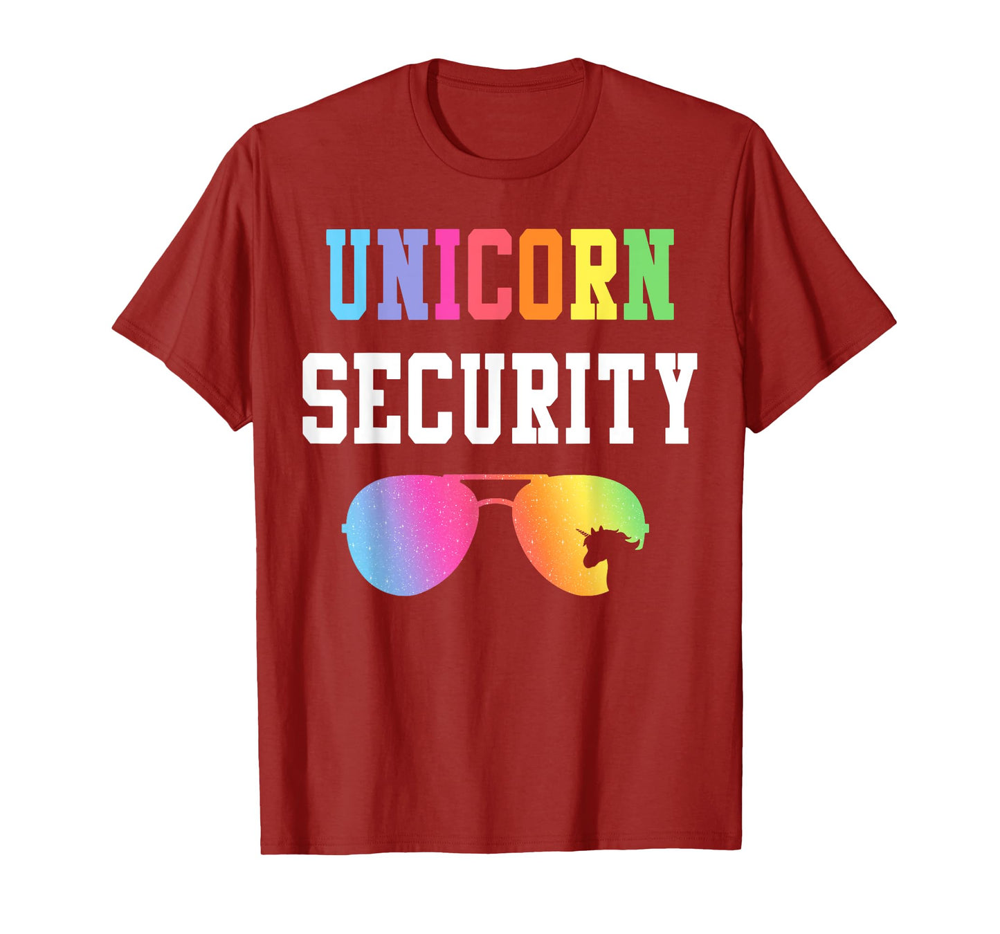 Family Birthday Unicorn Security Halloween Costume Dad Mom T-Shirt