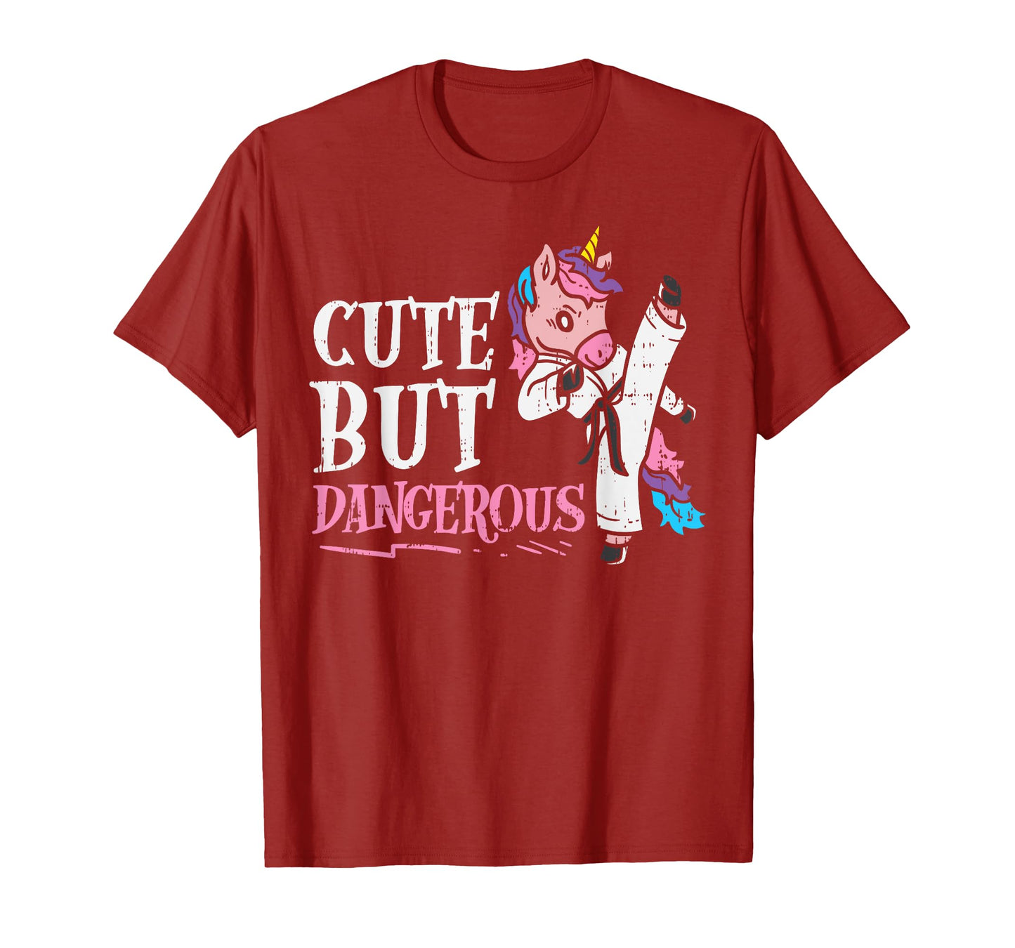 Unicorn Cute But Dangerous Karate Taekwondo Girls Gift T-Shirt