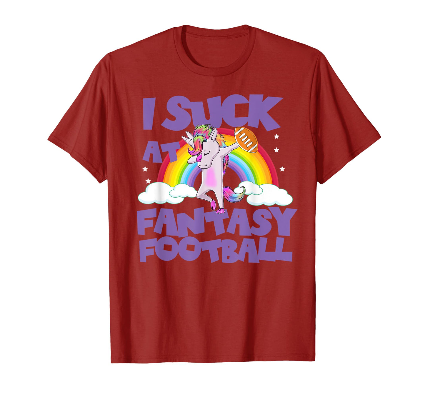 Funny Unicorn I Suck At Fantasy Football T Shirt Loser Tee T-Shirt