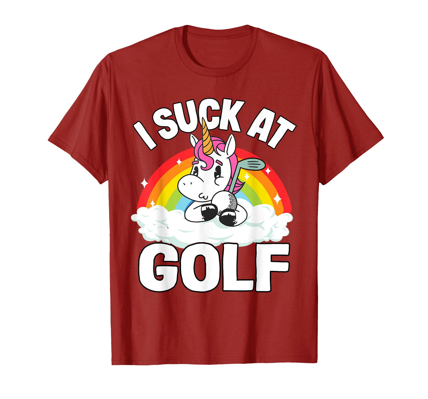 I Suck At Golf Funny Golf Loser Unicorn Sarcastic Golfing T-Shirt