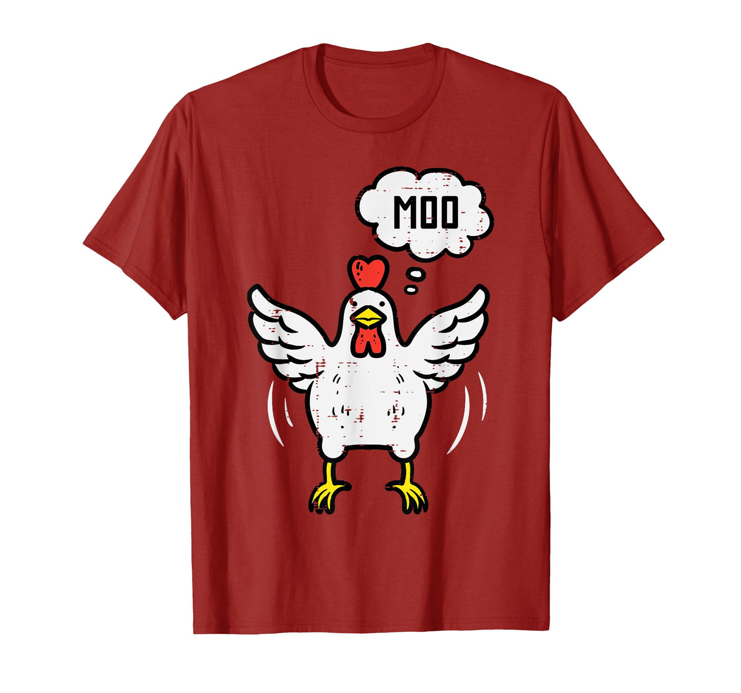 Chicken Cow Moo Funny Farm Animal Hen Farmer Men Women Kids T-Shirt