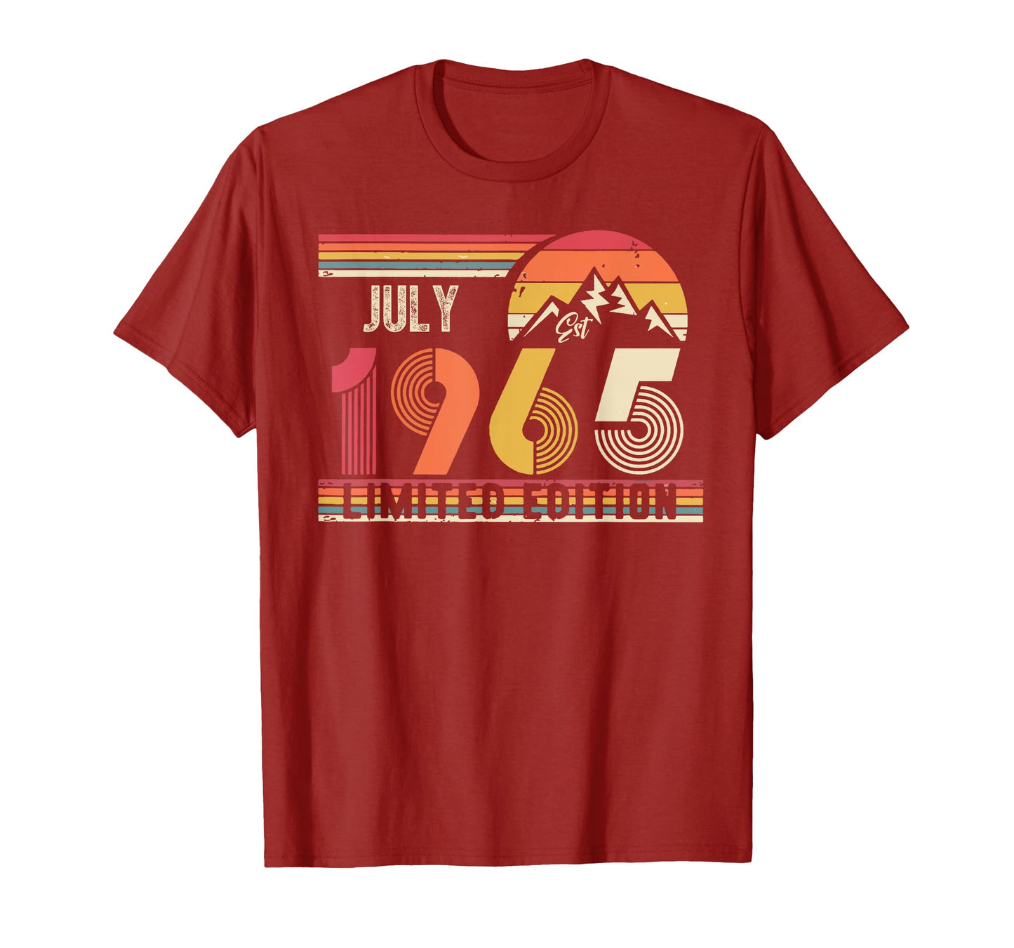 Vintage 1965 Limited Edition 60-Year-Old July 60th Birthday T-Shirt