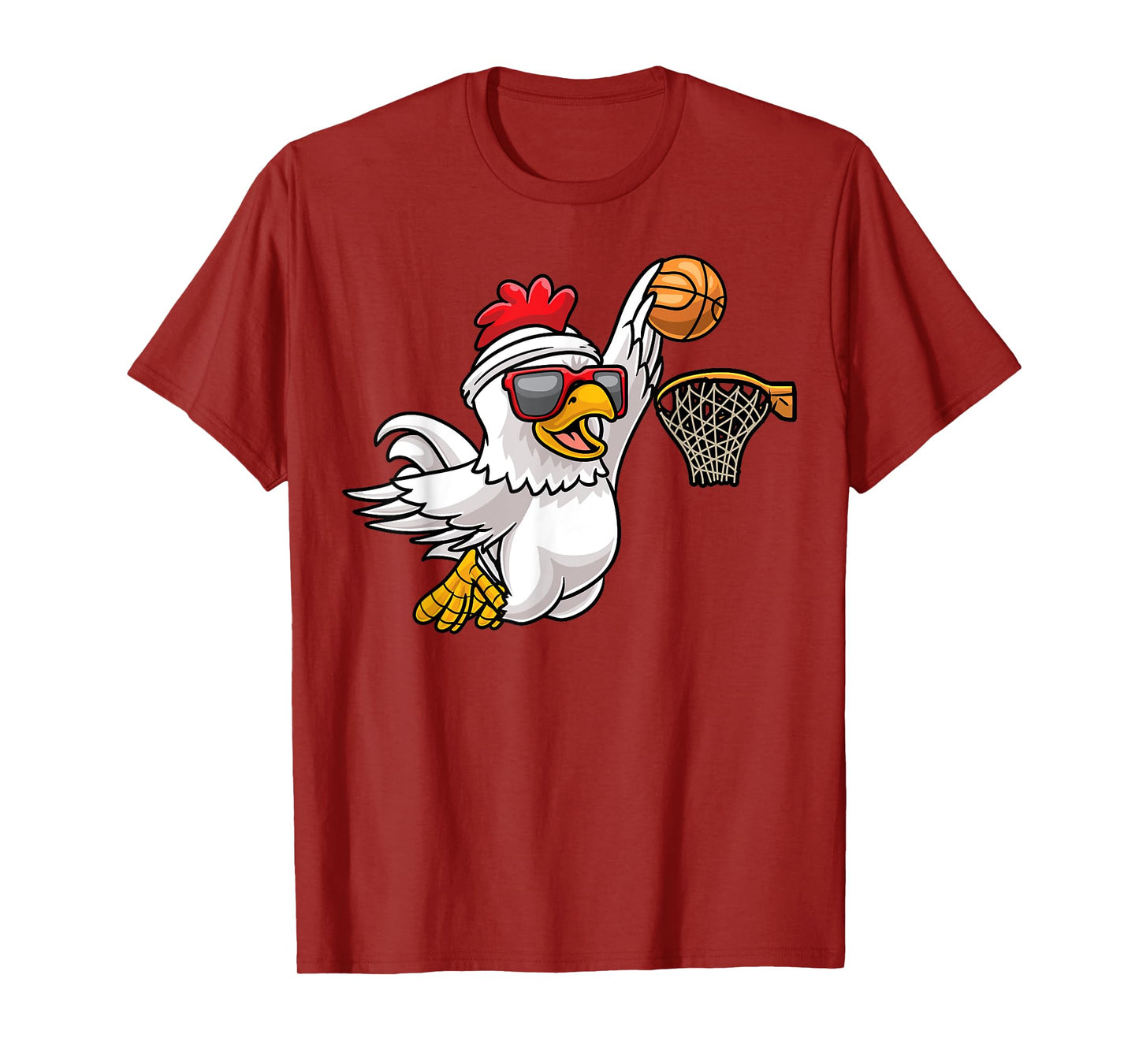 Chicken Playing Basketball Player Game Kids T-Shirt