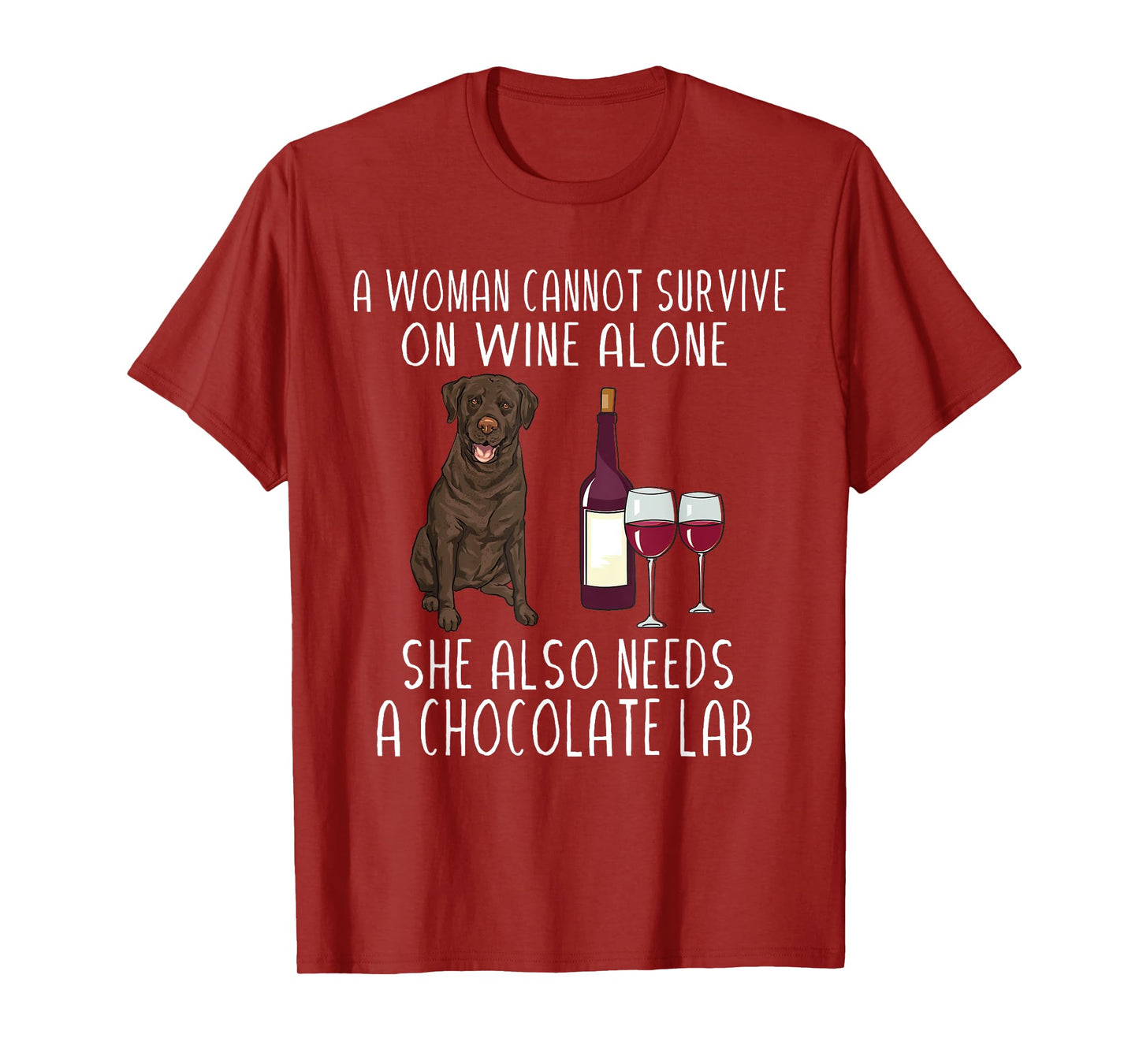 Chocolate Labrador Retriever Dog Wine Chocolate Lab Women T-Shirt