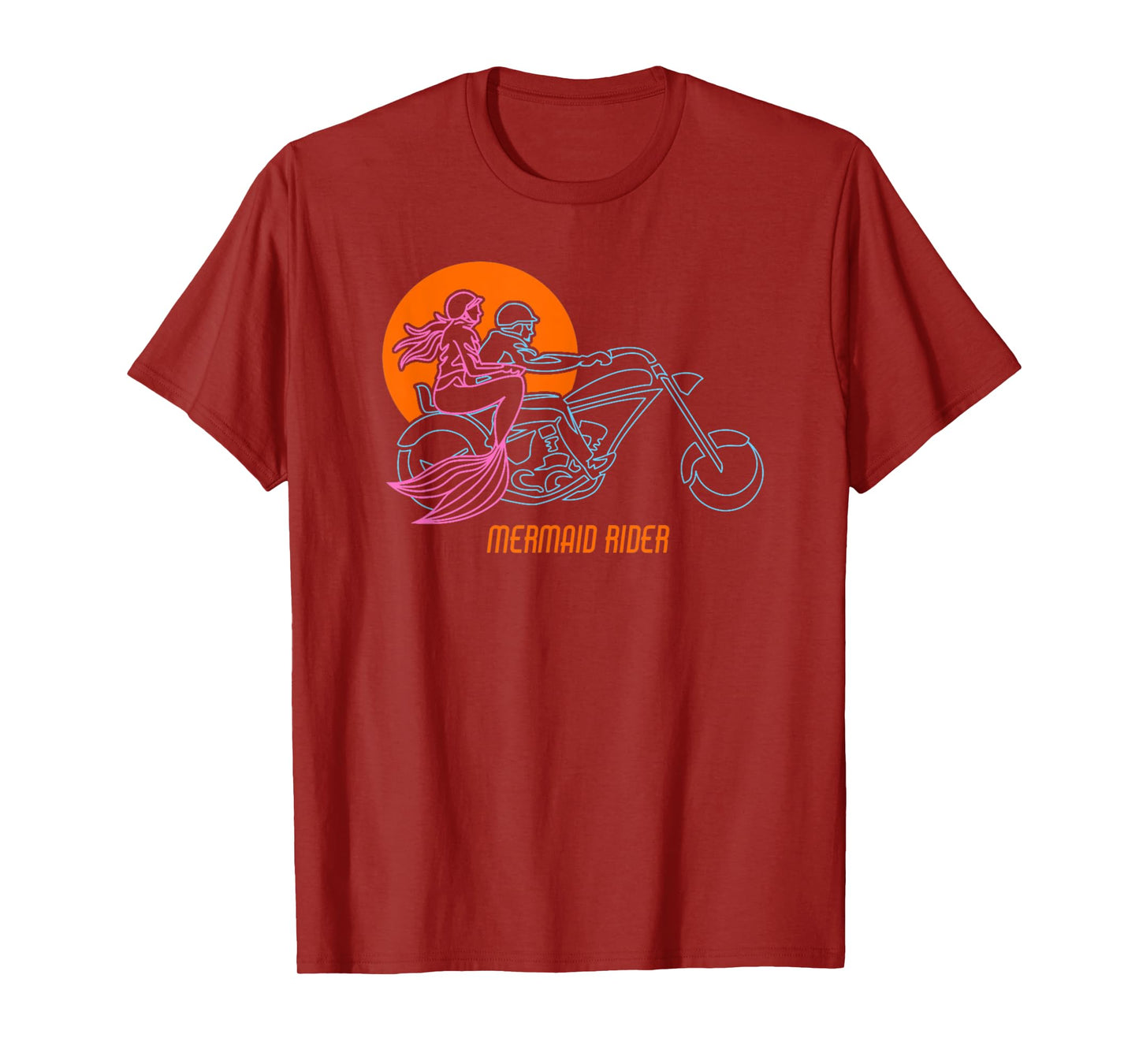 Funny Vintage Biker T-Shirt - Mermaids who love Motorcycles