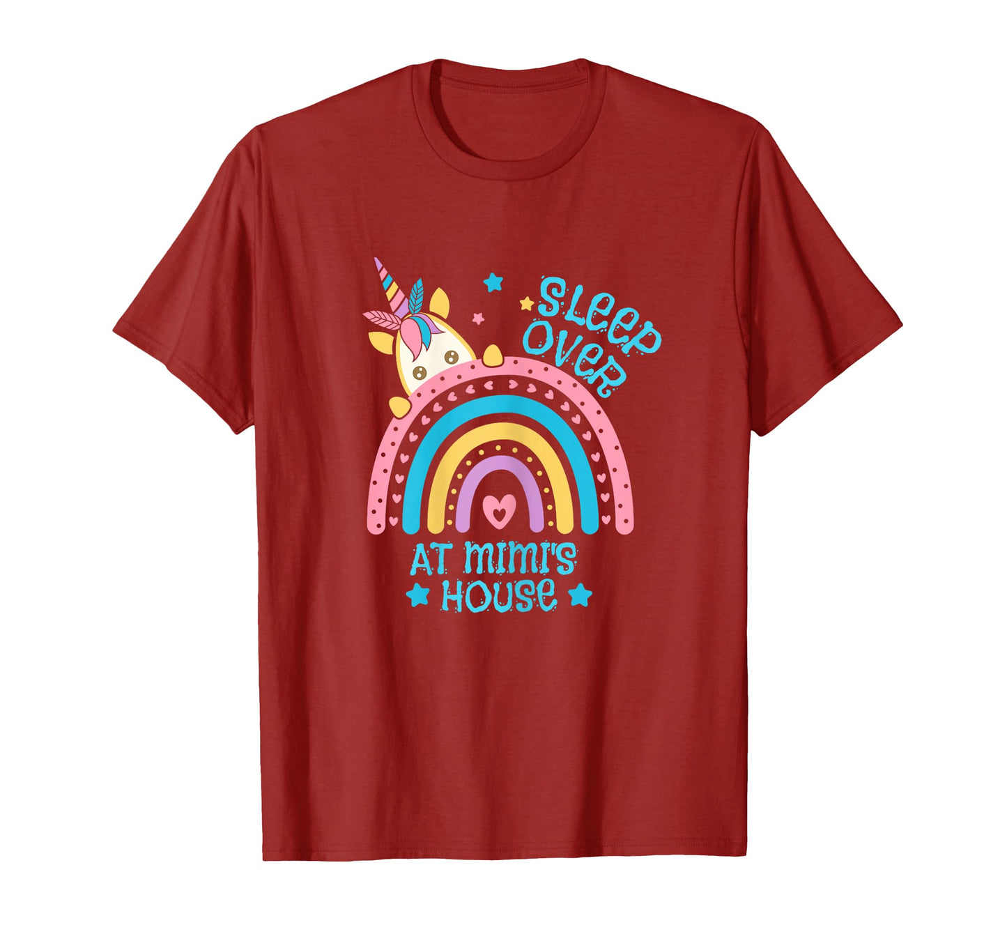 Sleepover At Mimi's House Rainbow Unicorn Slumber Party T-Shirt