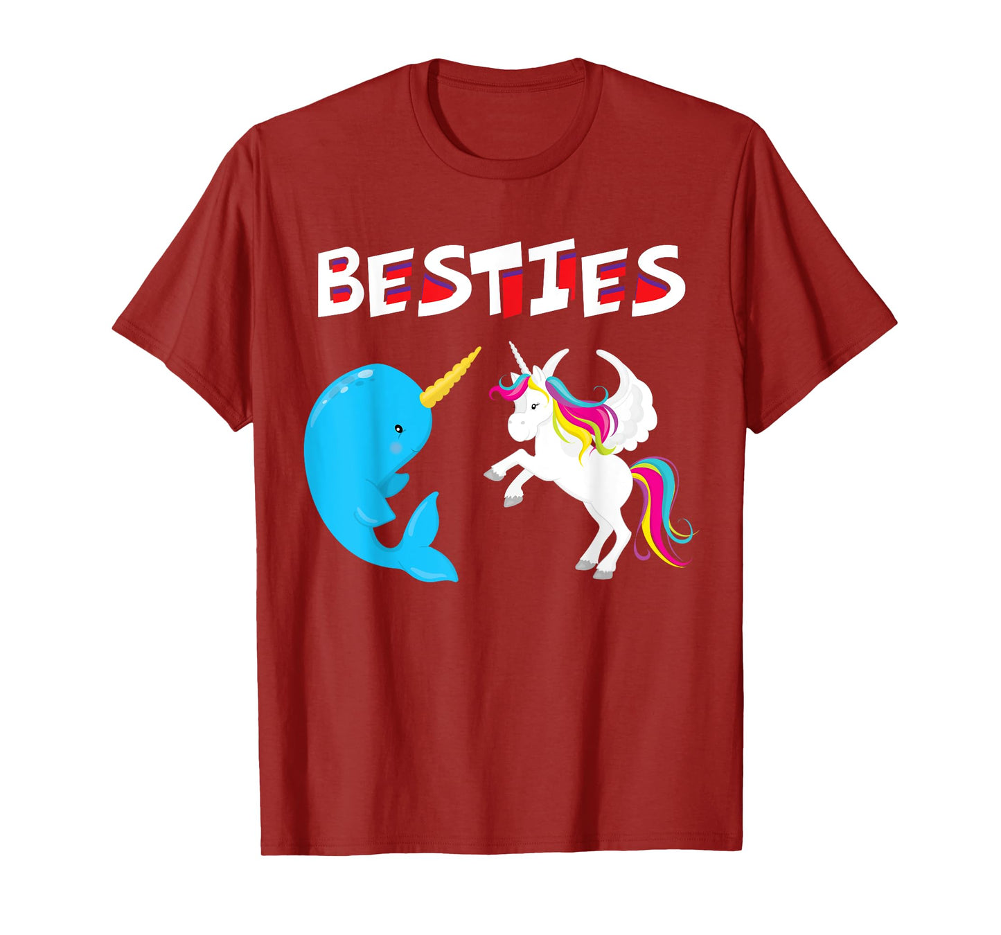 Besties Funny Unicorn and Narwhal Narwhale T-Shirt T-Shirt