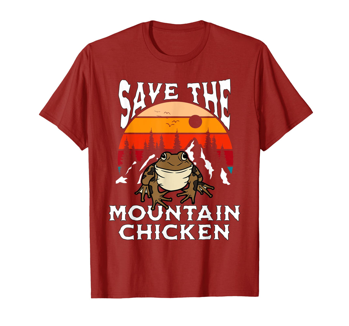 Save Mountain Chicken Frogs Retro Amphibian Pet Lover T-Shirt