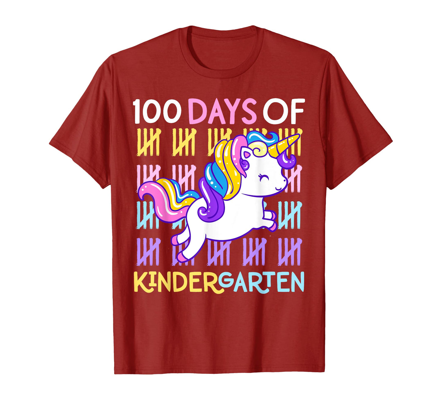 100 Days of Kindergarten Unicorn Girls 100 Days of School T-Shirt