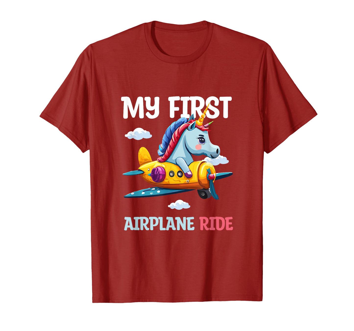 My first plane ride my 1st flight airplane kids Unicorn T-Shirt