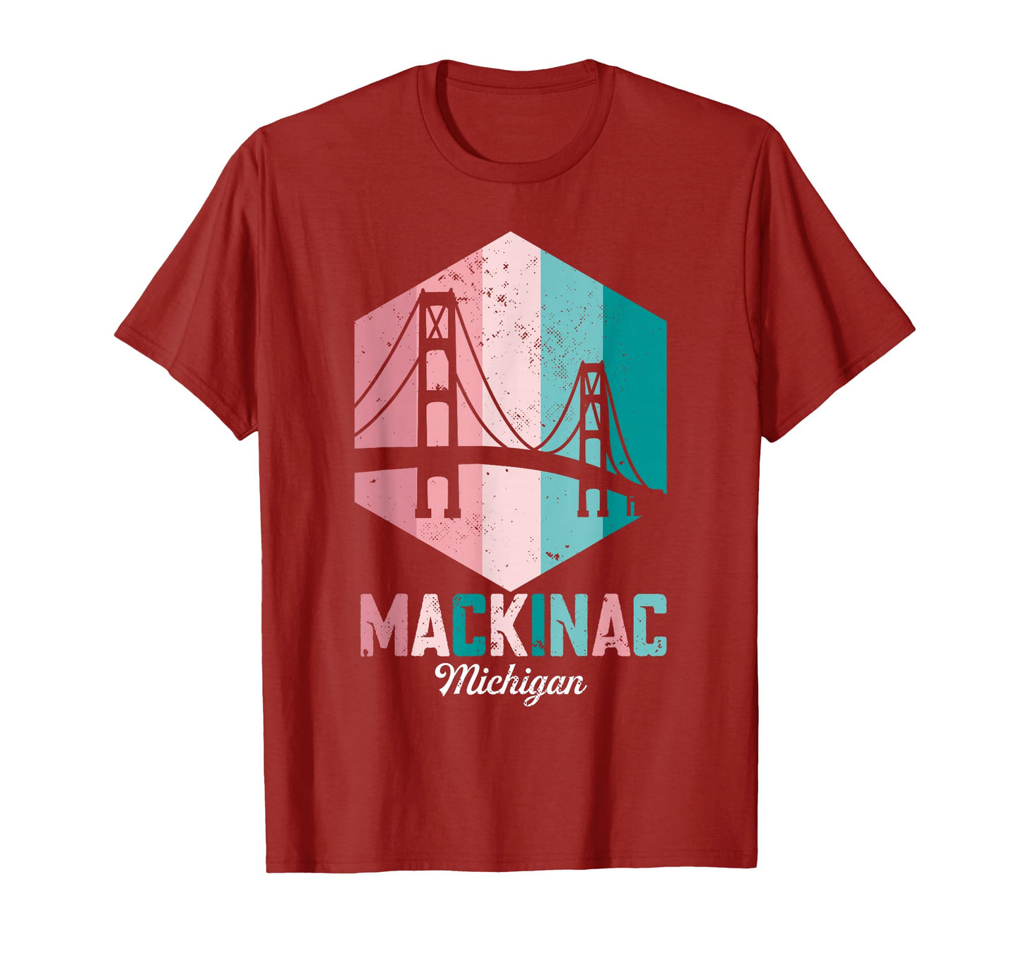 Retro Mackinac Bridge Souvenir Mackinaw Vintage Michigan T-Shirt