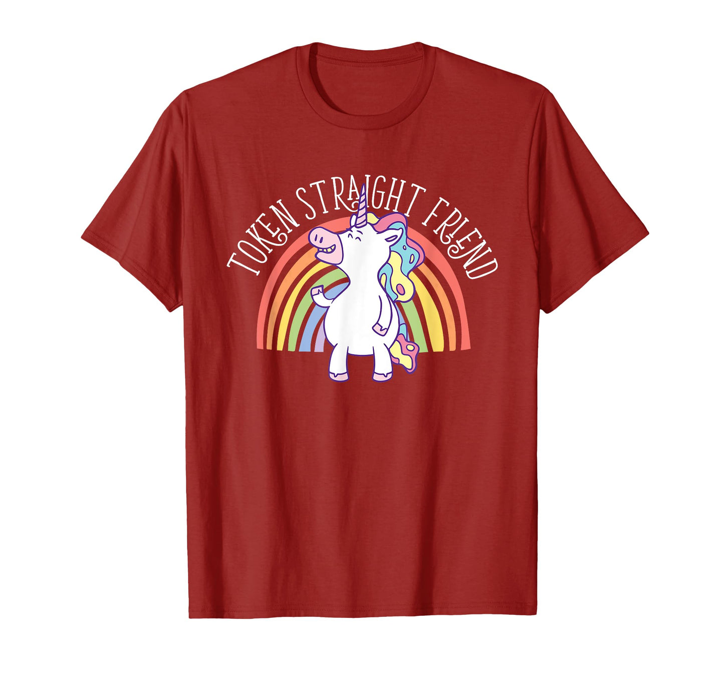 Token Straight Friend LGBTQ Ally Gay Pride Rainbow Unicorn T-Shirt