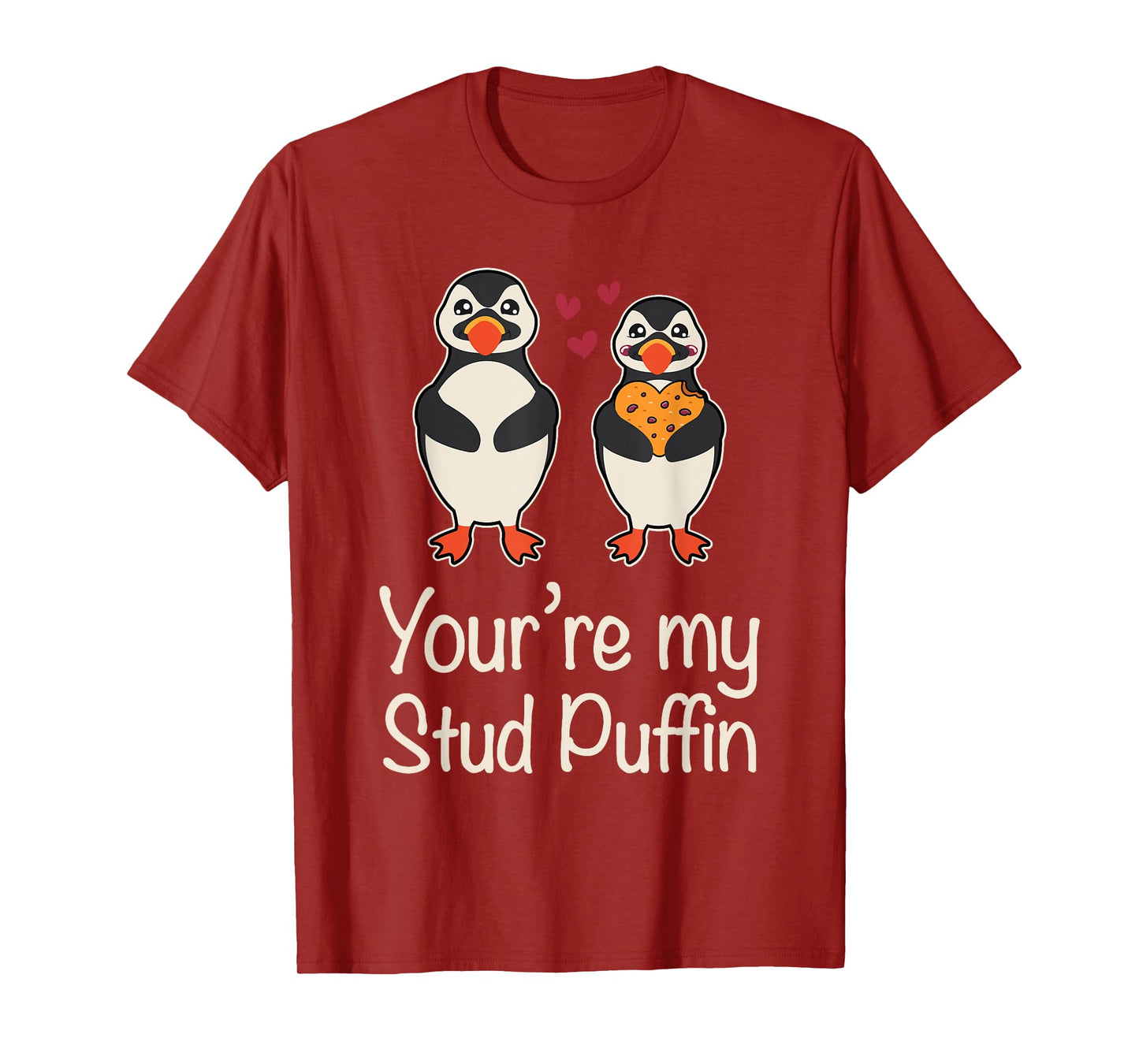 Stud Puffin Hearts Apparel For Couples Cute Seabird Puffins T-Shirt