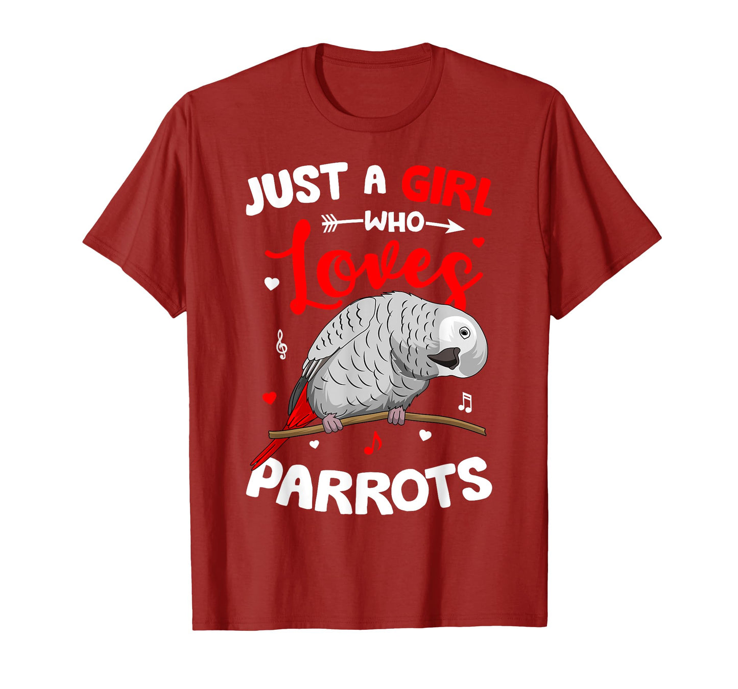 Just A Girl Who Loves African Greys African Grey Parrot T-Shirt