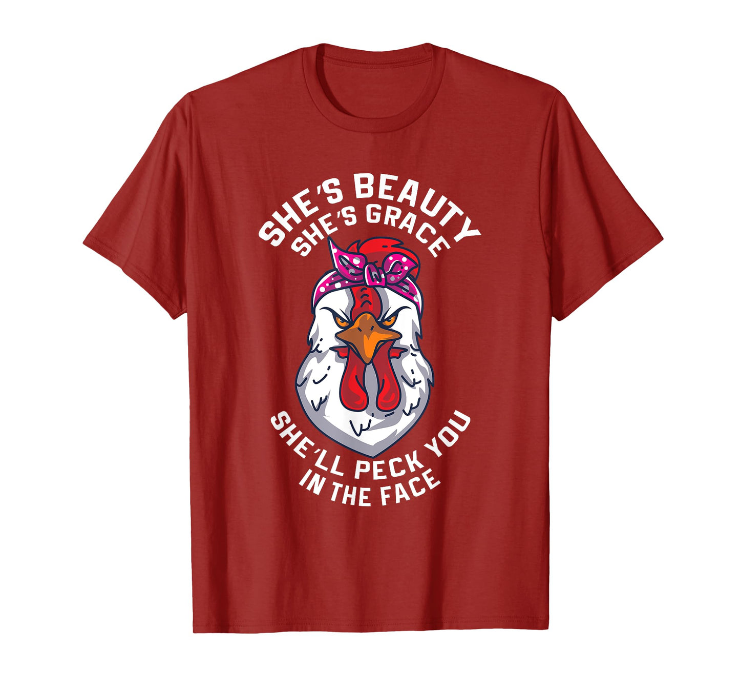 Angry Chicken Peck You In The Face Hen Animal Gift T-Shirt