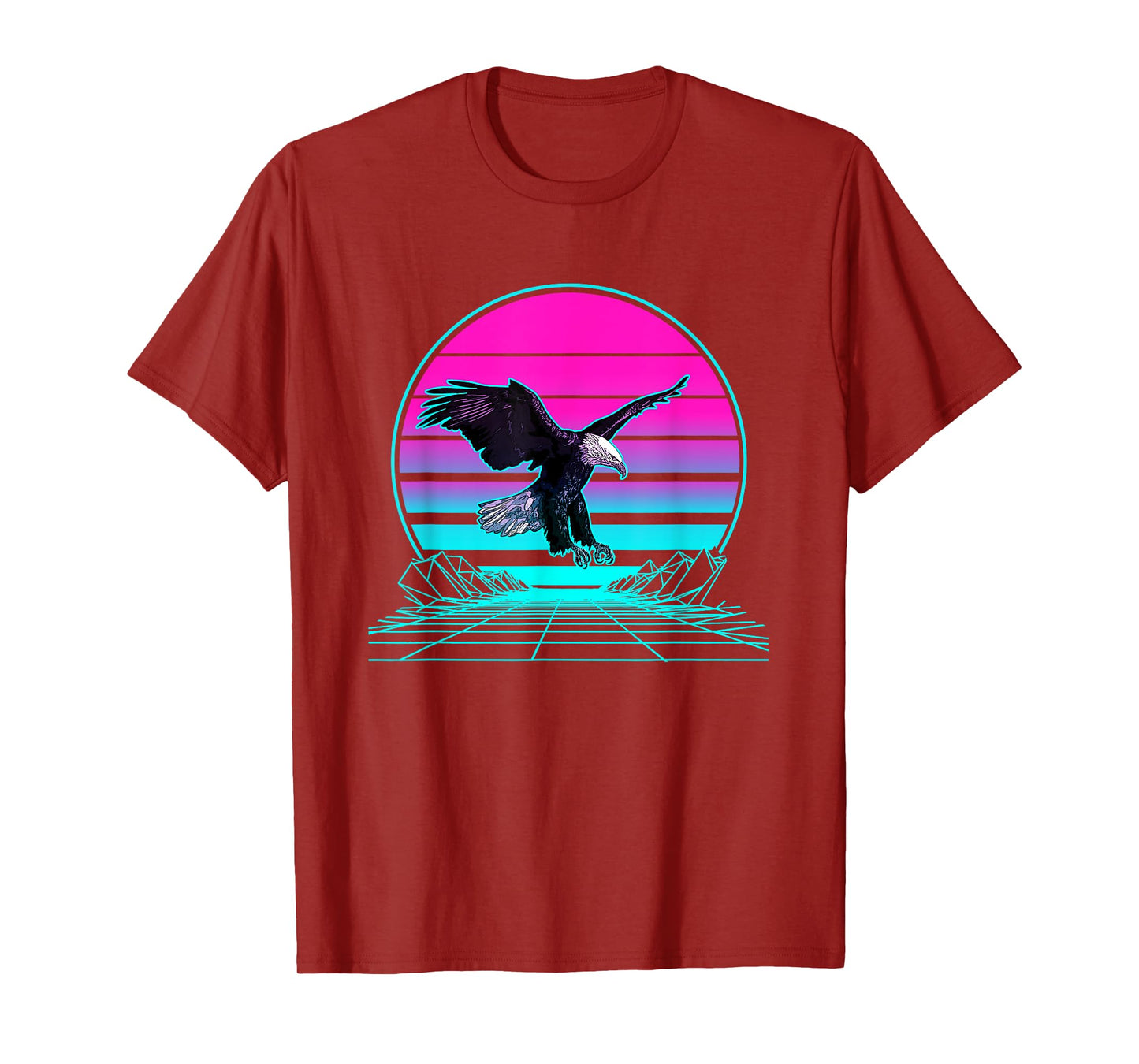 Vintage Retro Sunset Bald Eagle T-Shirt