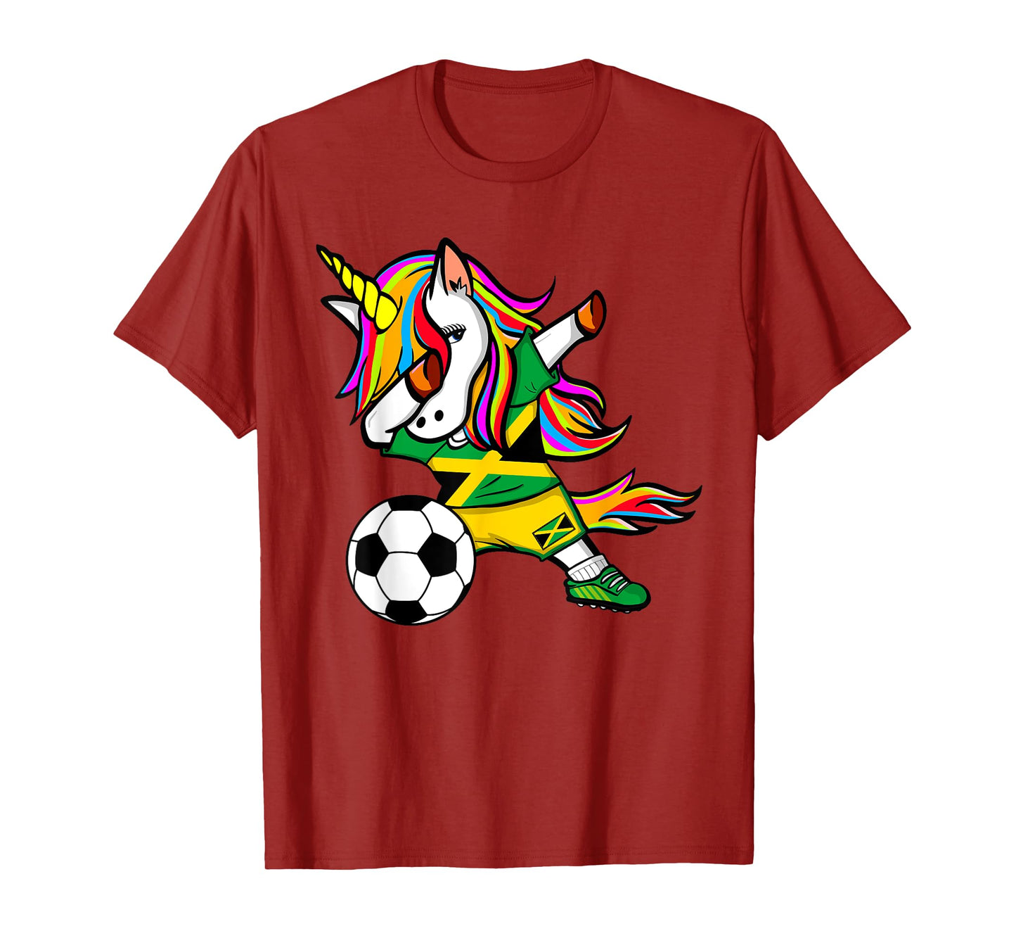 Dabbing Unicorn Jamaica Soccer Jersey 2019 Jamaican Football T-Shirt